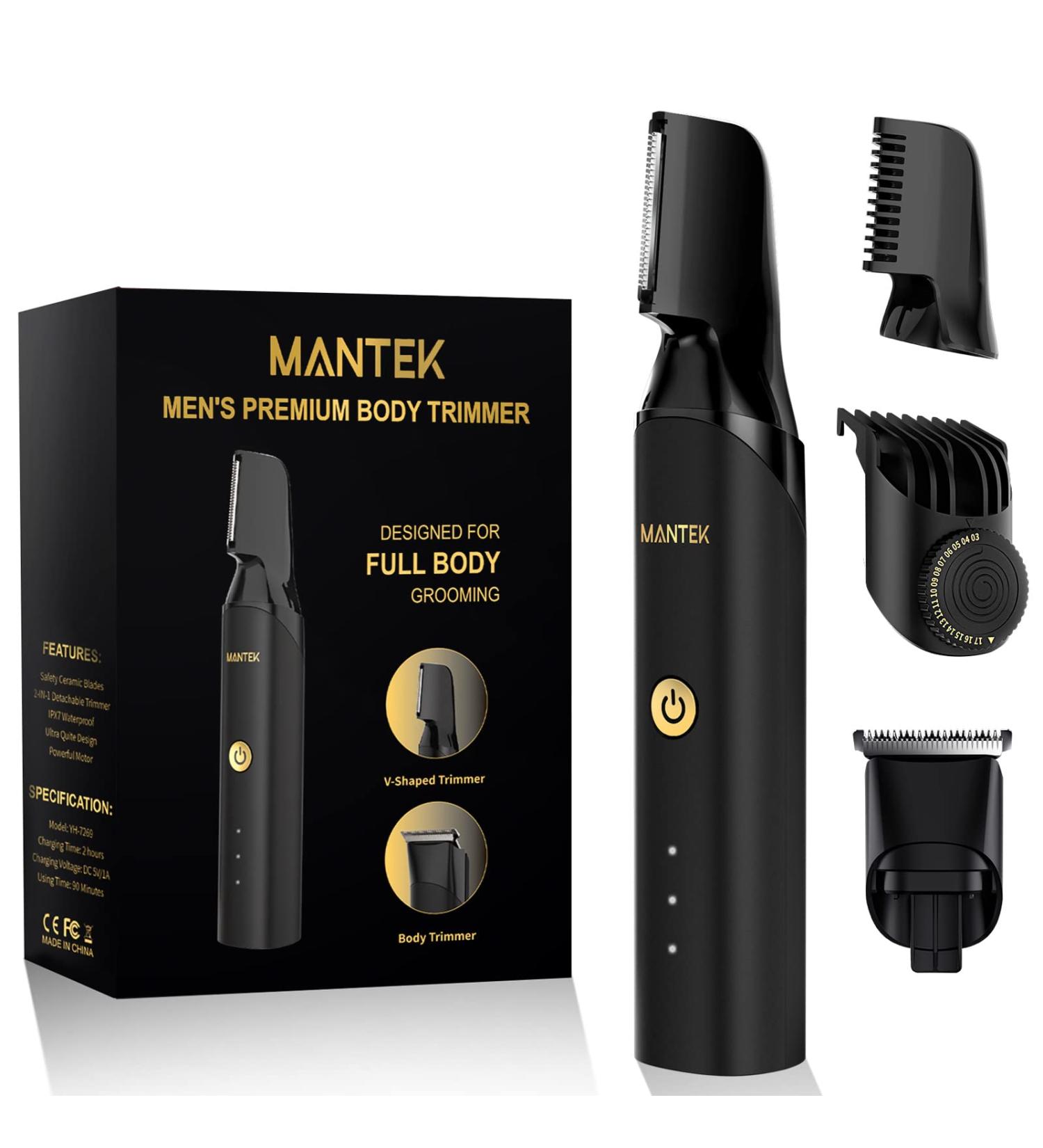 Men's Body Trimmer with 2 Quick Change Heads - Electric Groomer for Smooth Shaving | International Shipping Available - Buy Online on GoSupps.com