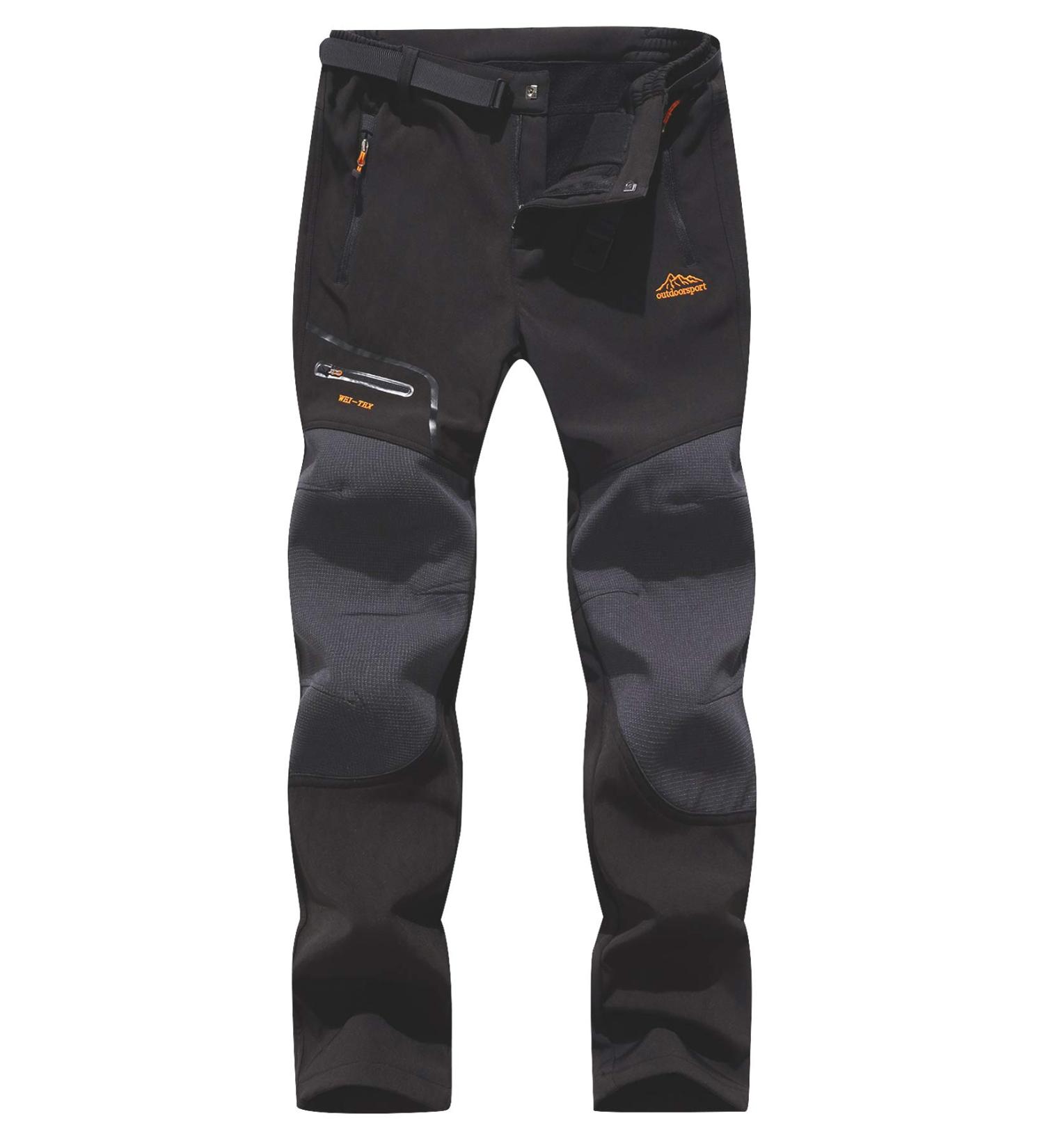 Benboy Men's Waterproof Hiking Pants | Softshell Windproof Warm Lined Ski & Snowboard Pants | Outdoor Winter Trekking L Black - Buy Online on GoSupps.com