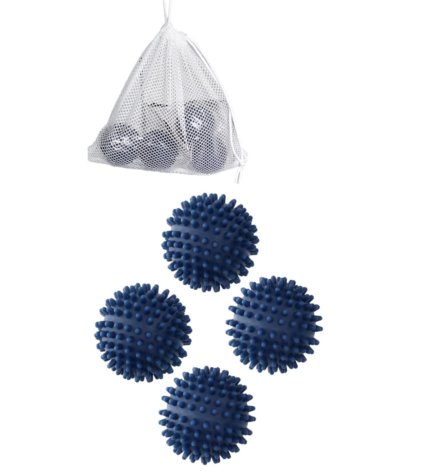 LLGT Eco-Friendly Non-Toxic Alternative Dryer Balls to Fabric Softener 4-Pack with LLGT Bonus Mini Intimates Laundry Mesh Bag (Navy Blue) - Buy Online on GoSupps.com