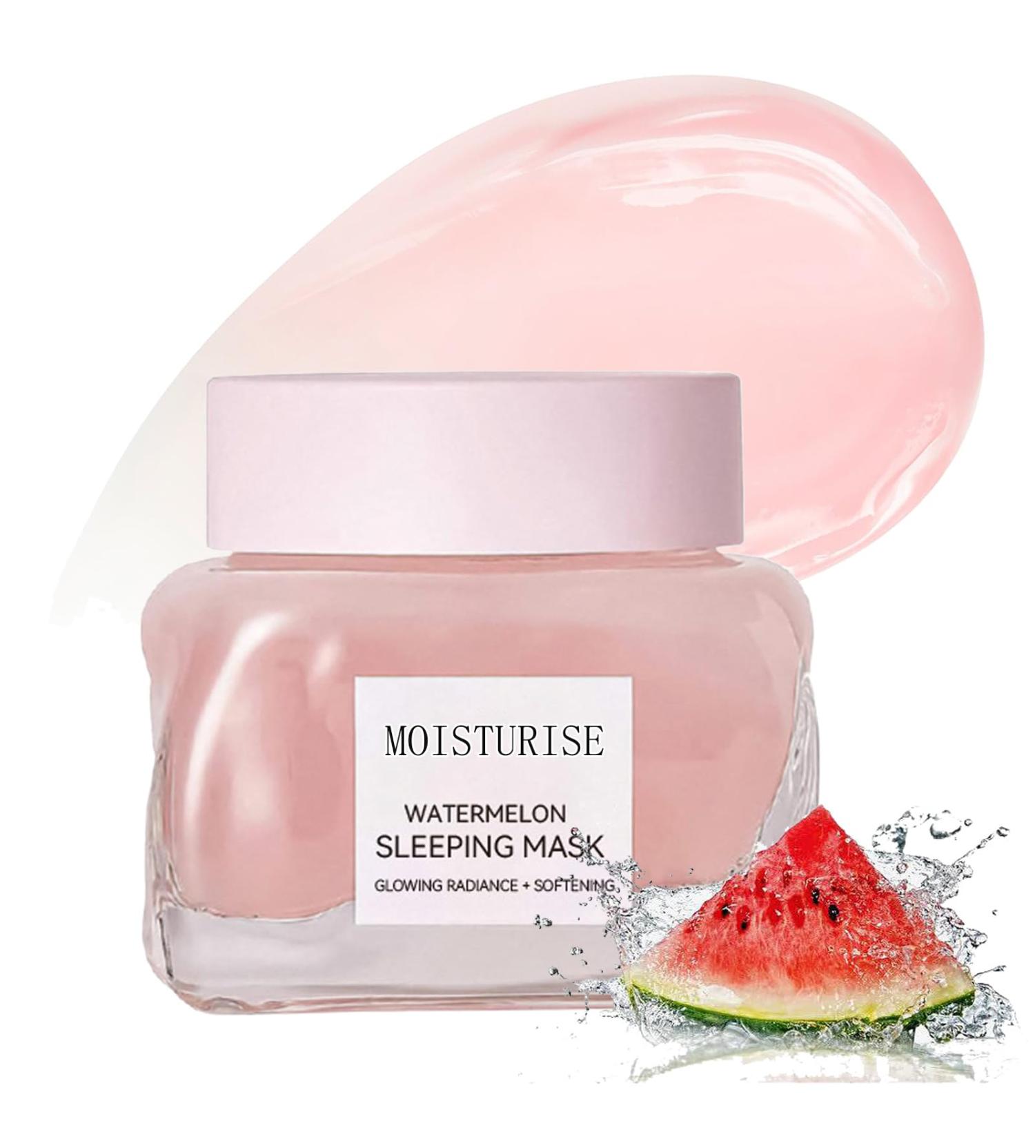 Watermelon Pink Glow Sleeping Mask Hydra Moist Sleeping Mask Hydra Moisturizer Hydrating + Anti-Aging Overnight Face Mask for Smooth Skin Reduce Redness and wrinkles 50ml - Buy Online on GoSupps.com