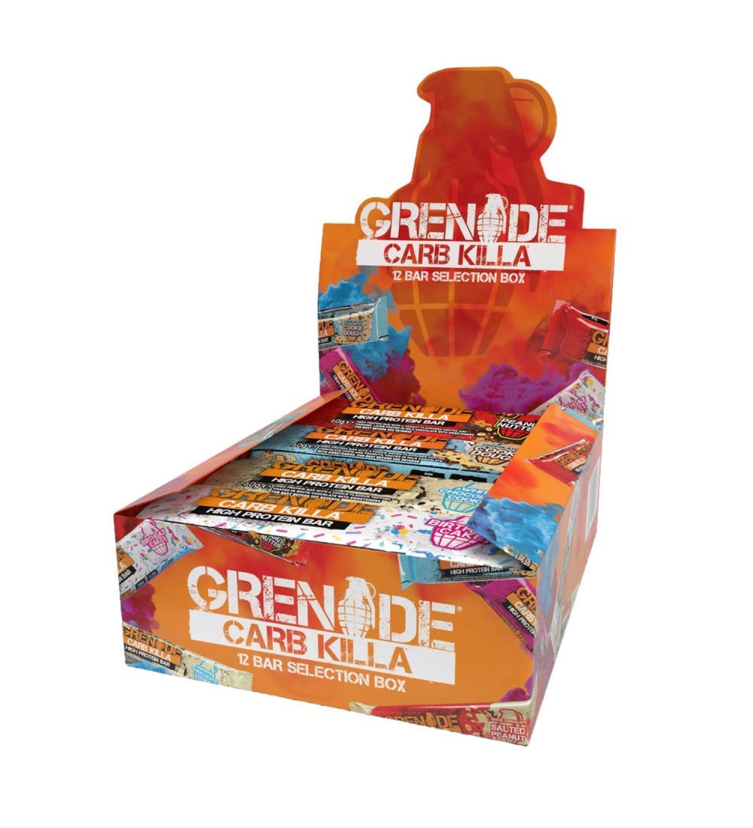 Grenade Carb Killa Selection Box High Protein and Low Carb Bar 12 x 60 g - Buy Online on GoSupps.com