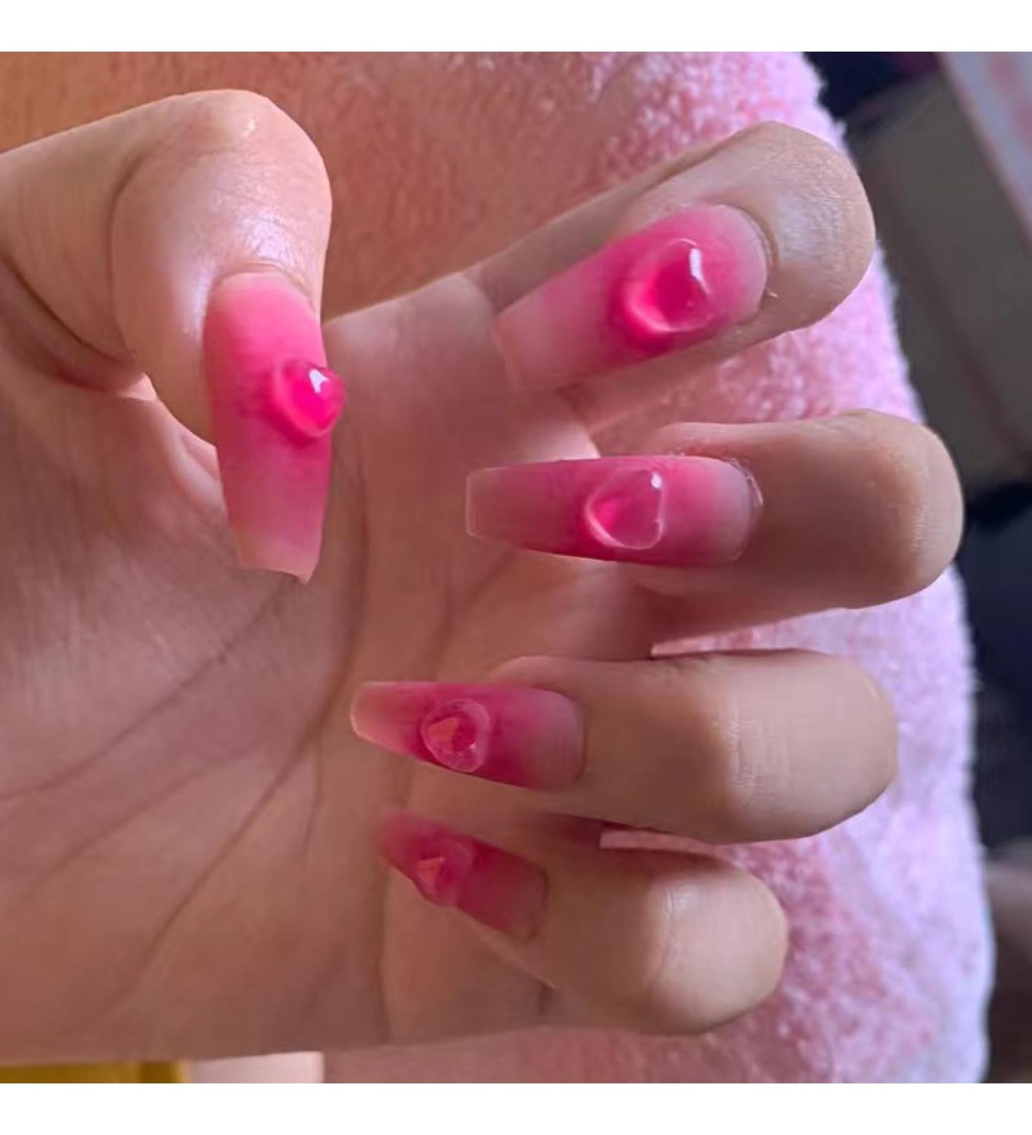 24P Sweetheart Chessboard Autumn and Winter Fake Nails Red Press On Nail Enhancement Love False Nails Girl Nail Art Decoration New Nails-HY147