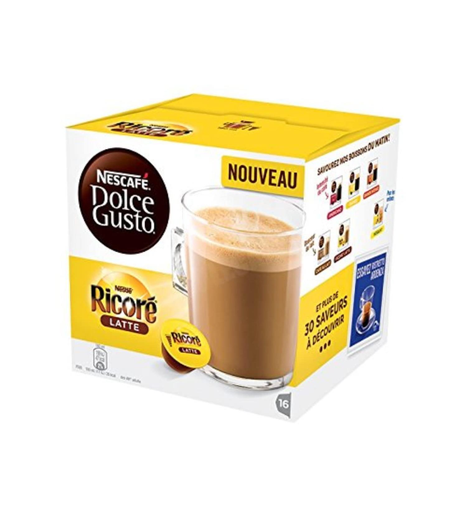 NESCAFE DOLCE GUSTO Dolce Gusto Coffee Capsules Ricored Latte The 16 Capsules of 10.5 g
