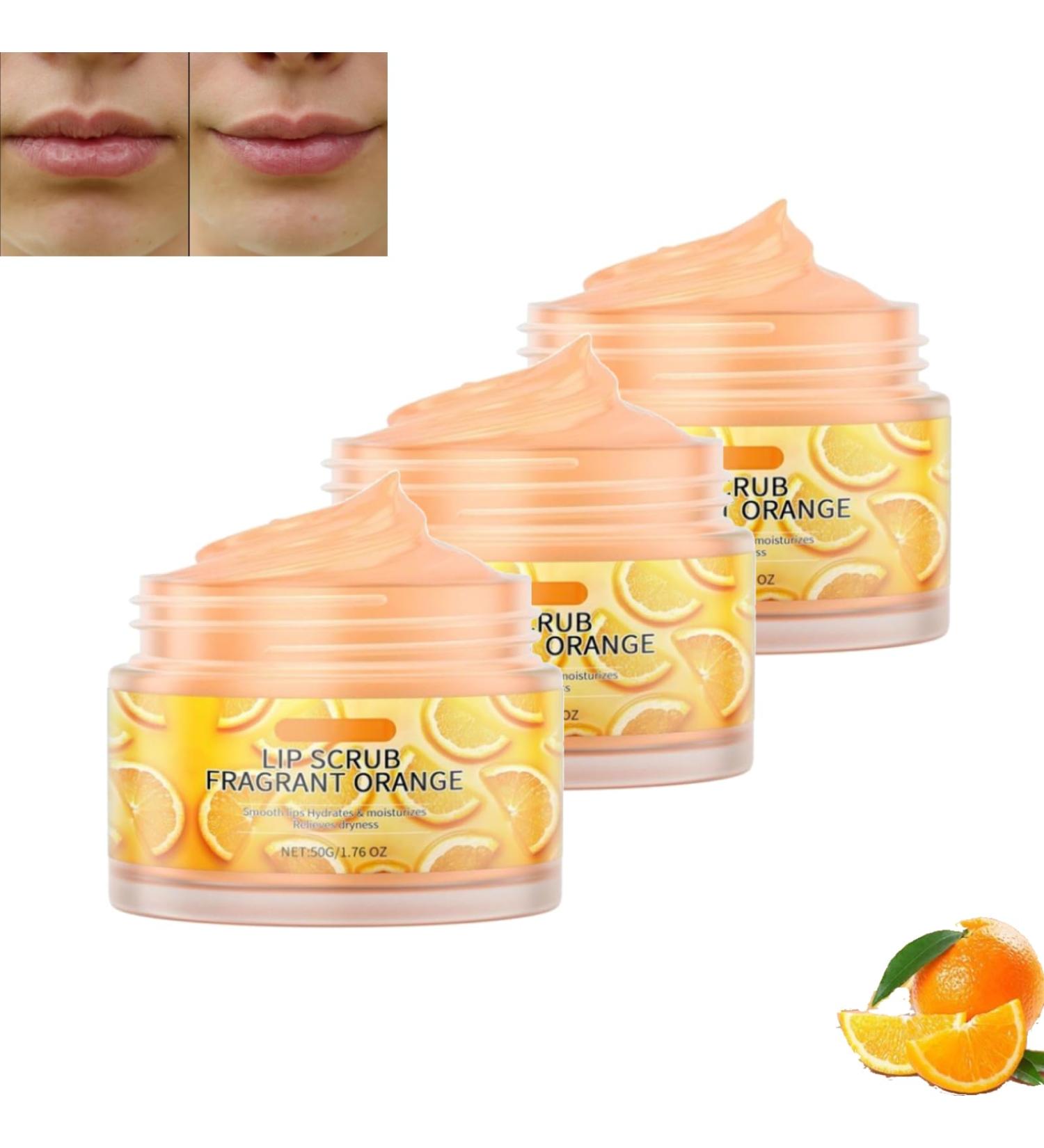 Orange Lip Scrub Orange Lip Scrub Lip Exfoliator Can Repair And Diminish Lip Wrinkles To Remove Dead Skin And Lip Skin Care (3PC 50G) - Buy Online on GoSupps.com