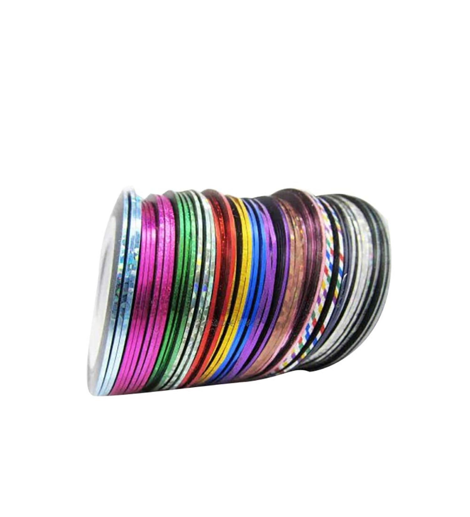 38 Rolls Nail Striping Tape Line Multicolor Rolls Striping Tape Line Nail Art Decoration Sticker Diy Nail Tip Mixed Colors - Buy Online on GoSupps.com