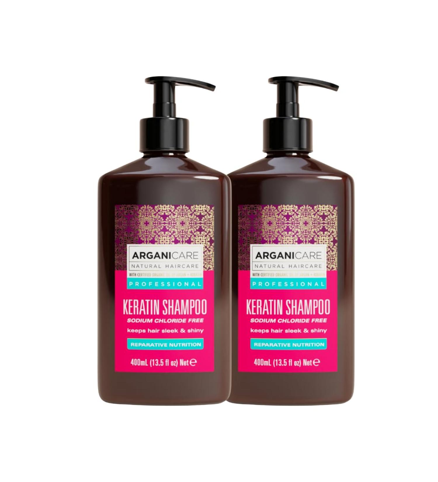  Arganicare ARGANICARE | Keratin Range | Repairing and Nourishing Shampoo | With Organic Keratin | Regenerates Damaged Hair | Prevents Breakage | Pack of 2 x 400 ml - Buy Online on GoSupps.com