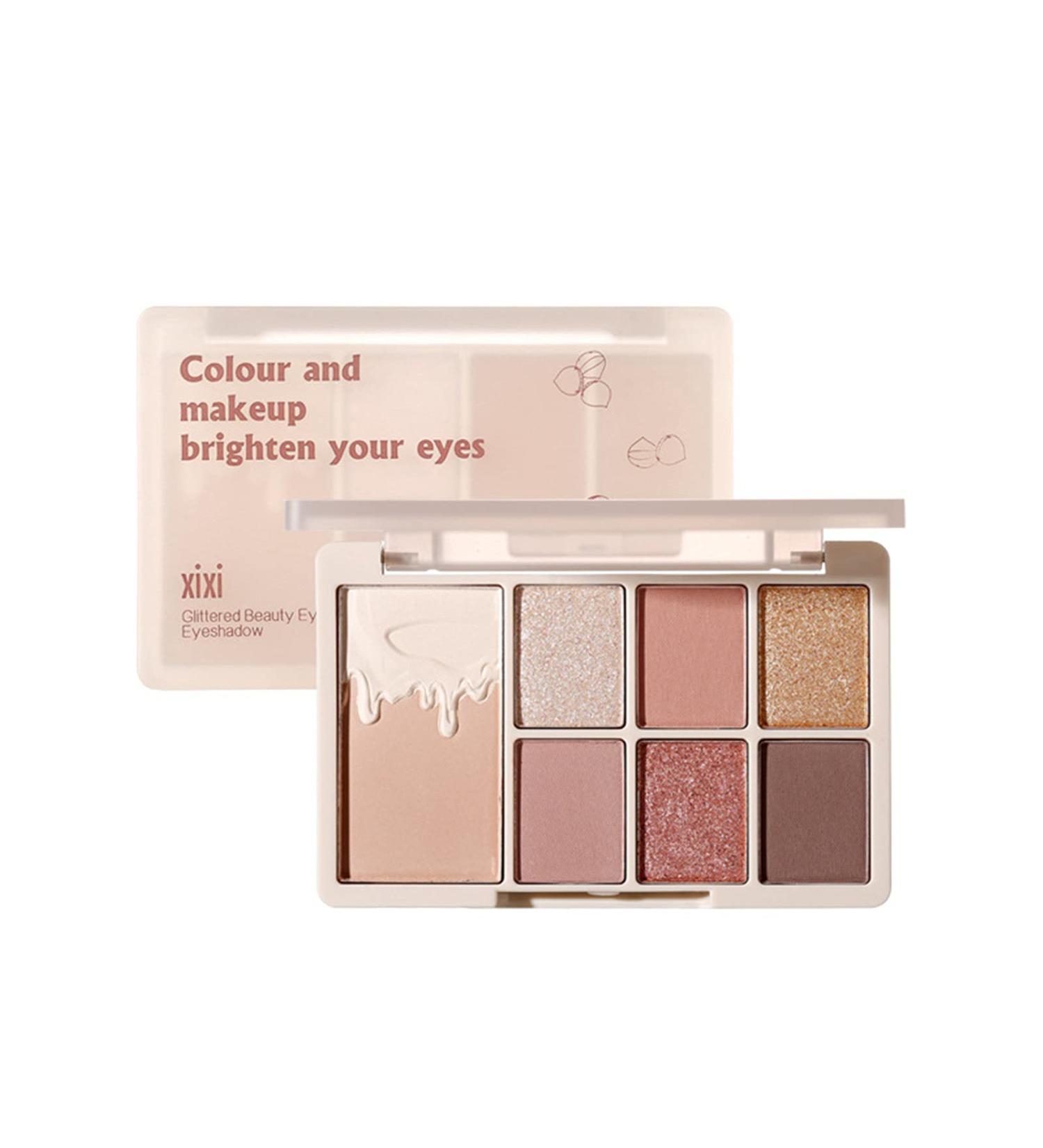 7 Color Milk Tea Eye Shadow Palette | High Pigmented Shiny Matte Glitter | Long Lasting Eyeshadow Pallet - Shengqiao Cookies - Buy Online on GoSupps.com