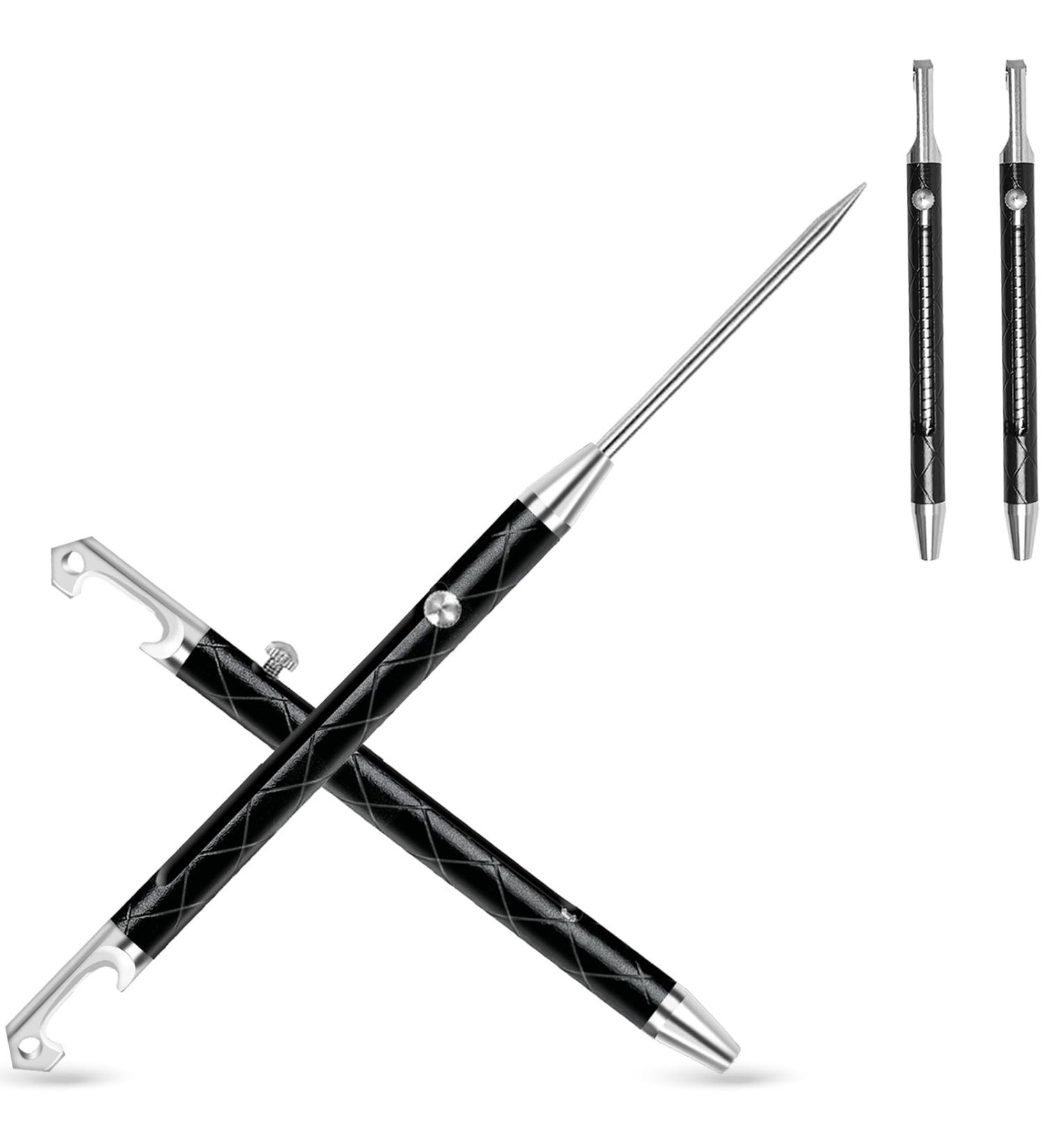 Stainless Steel Telescopic Toothpicks - 2PCS Black Metal Retractable & Reusable Multi-Purpose Picks for Travel Home & Outdoor Use - Buy Online on GoSupps.com
