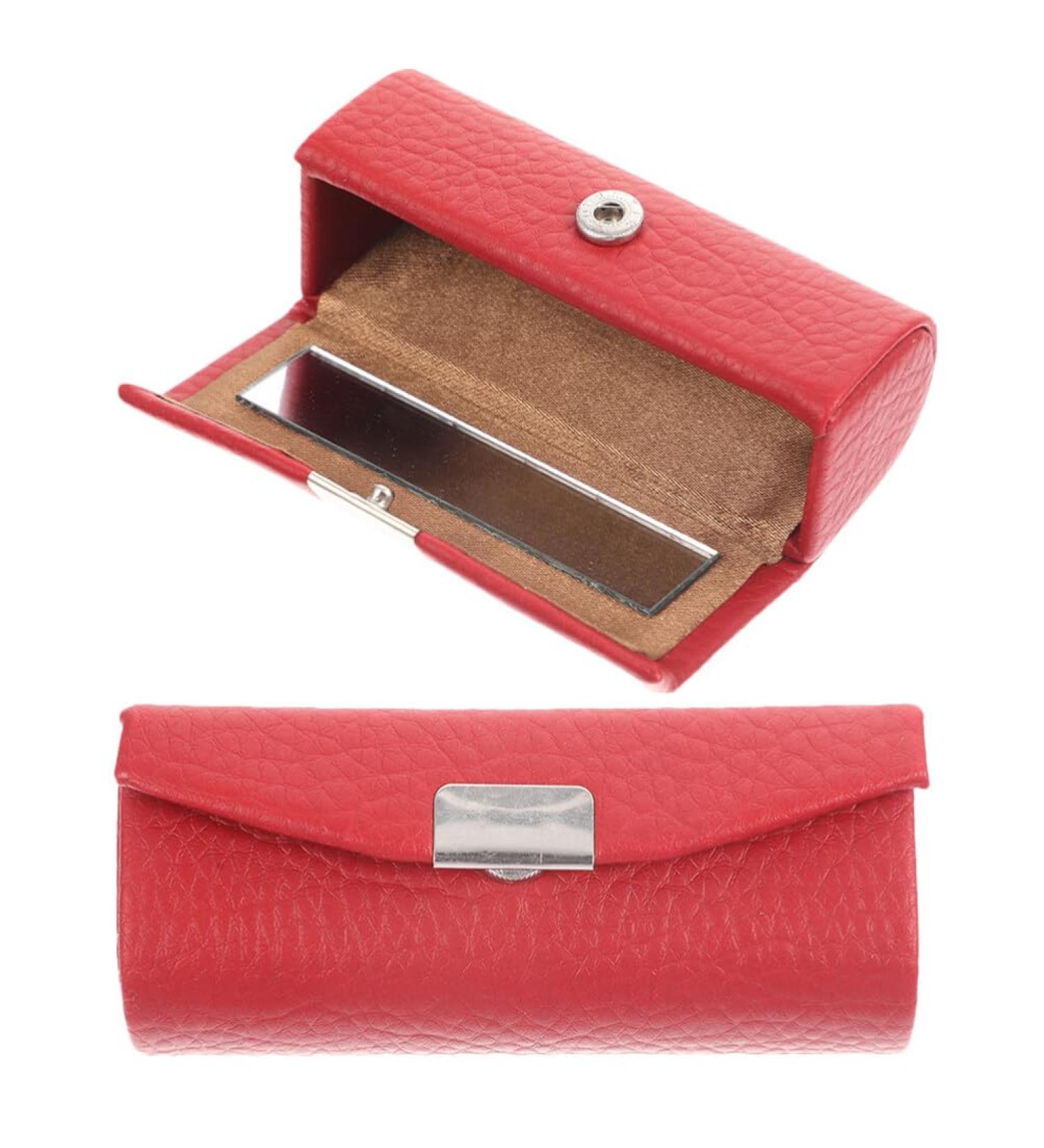 LALAFINA Floral Lipstick Case with Mirror - 2 Pcs Portable Leather Holder for Purse | Stylish Jewelry Storage - Buy Online on GoSupps.com