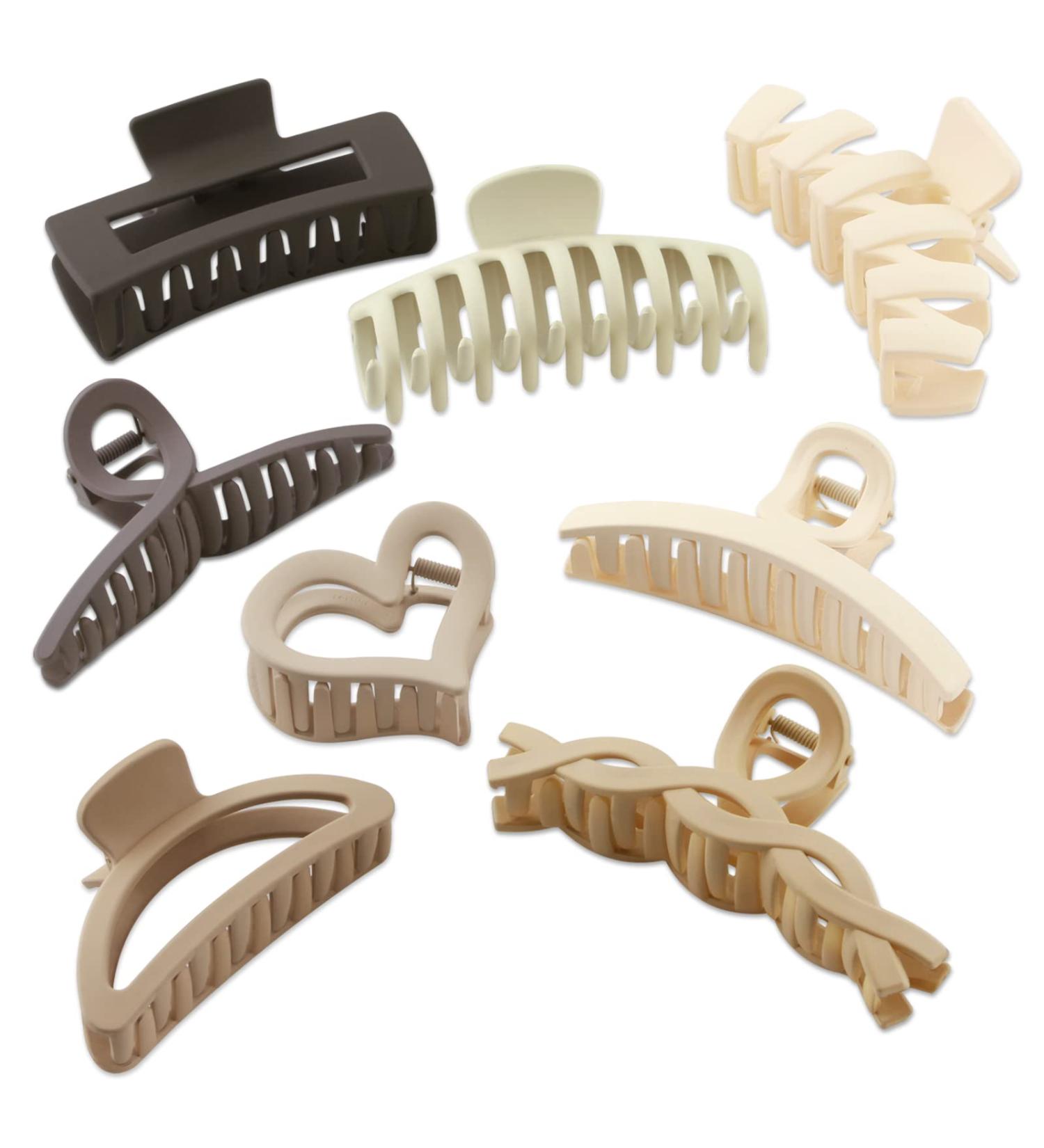 8pcs Strong Hold Hair Claw Clips for Thick Hair - Non-slip Hair Clamps for Women and Girls - Hair Decoration Assortment - Buy Online on GoSupps.com