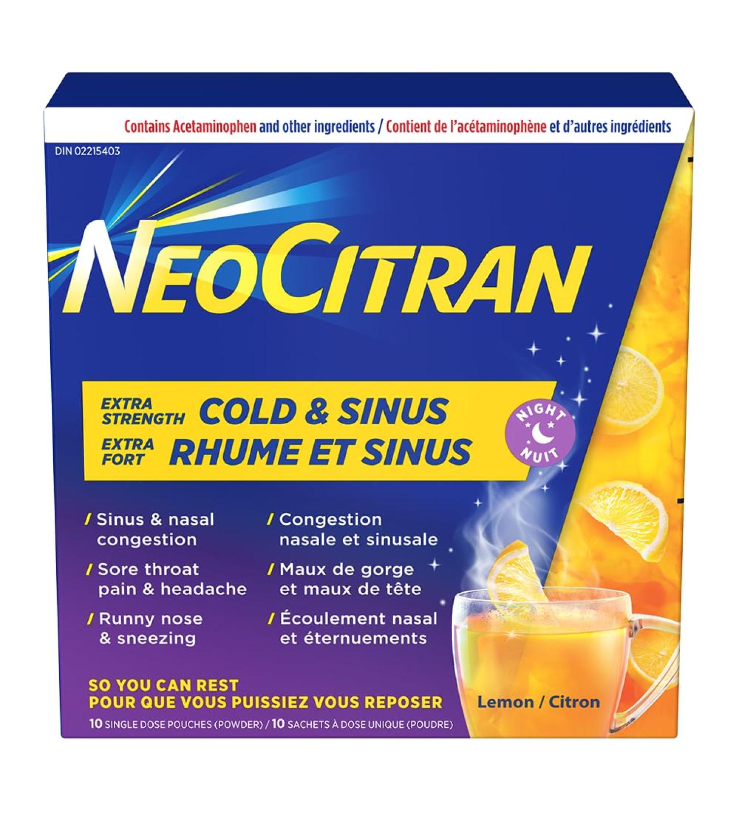 NEOCITRAN ES Cold & Sinus Night Lemon - Buy Online on GoSupps.com