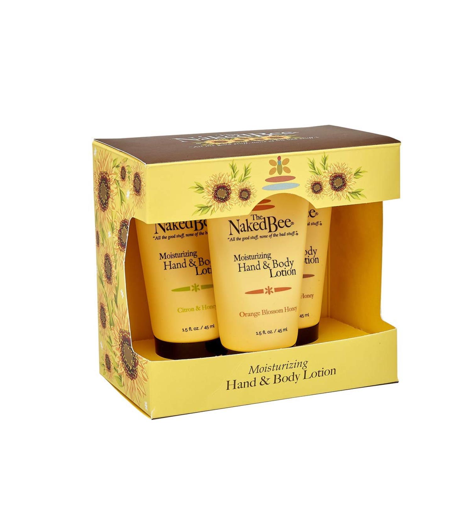 Naked Bee Moisturizing Hand & Body Lotion 3 Pack - Orange Blossom Honey Citron & Honey Coconut & Honey | International Shipping Available - Buy Online on GoSupps.com