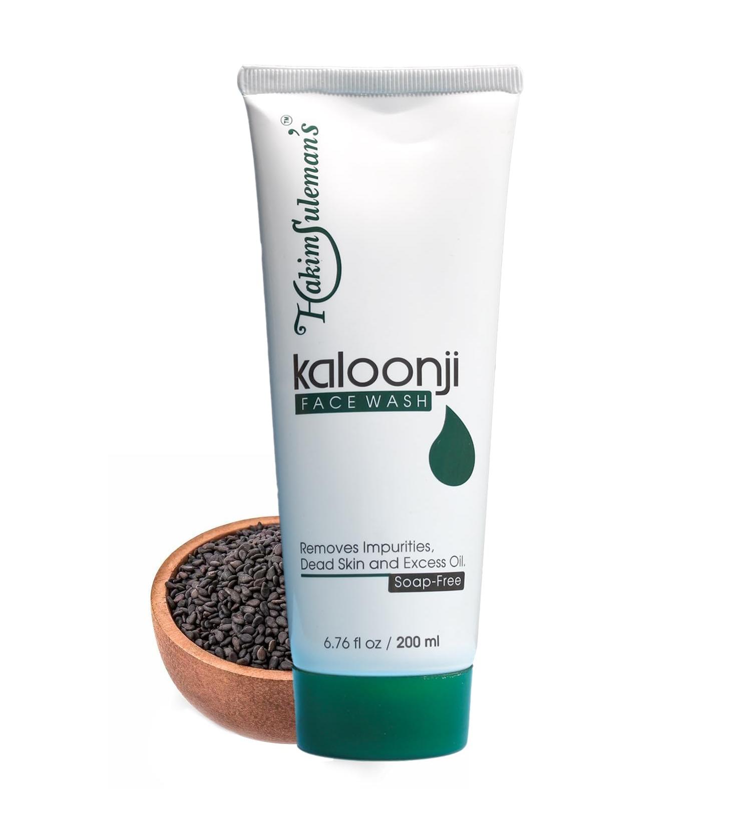 Hakim Suleman's Kalonji Face Wash for Tan Removal Natural & Ayurvedic Face Cleanser Men & Women Gently Exfoliates & Evens Tone Suitable for Normal Combination or Oily Skin Types 200 ml - Buy Online on GoSupps.com