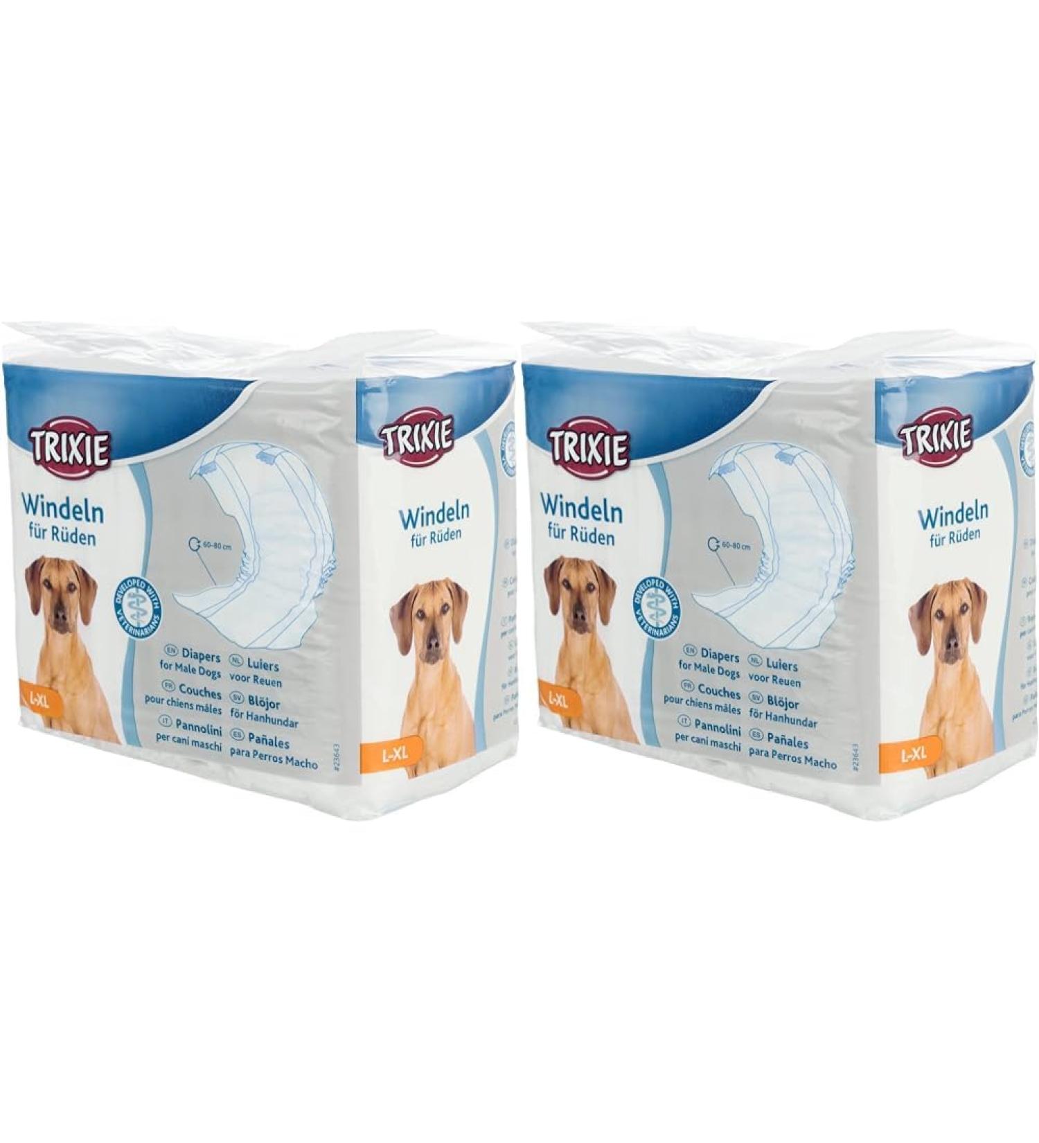 Diapers for Male Dogs L XL (60 80 cm) - Pack of 2 12 Pcs | Best International Shipping - Buy Online on GoSupps.com