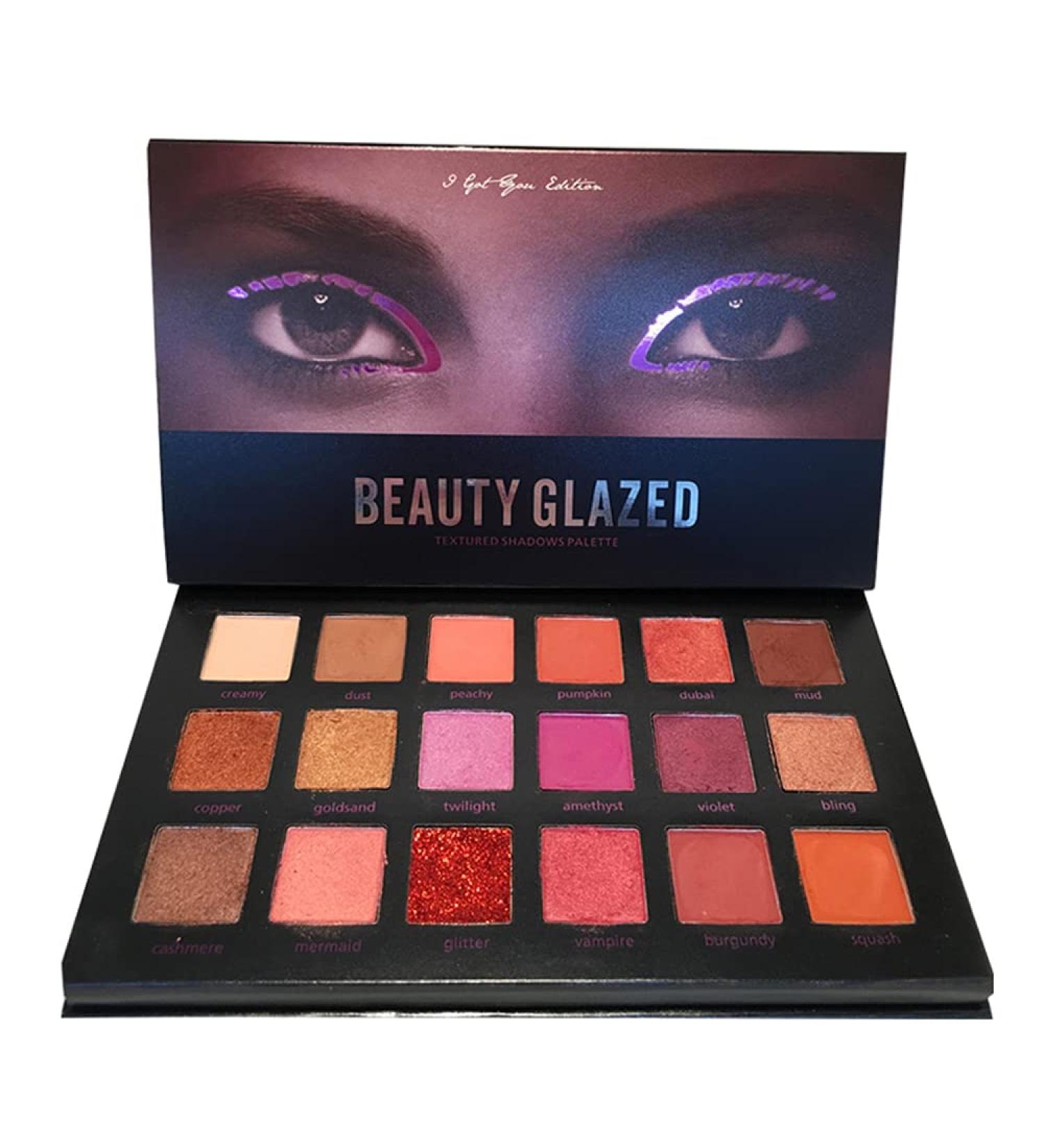 BEAUTY GLAZED 18 Colors Professional Eye Shadow Palette - Shimmer Matte & Glitter Cosmetics | International Shipping - Buy Online on GoSupps.com