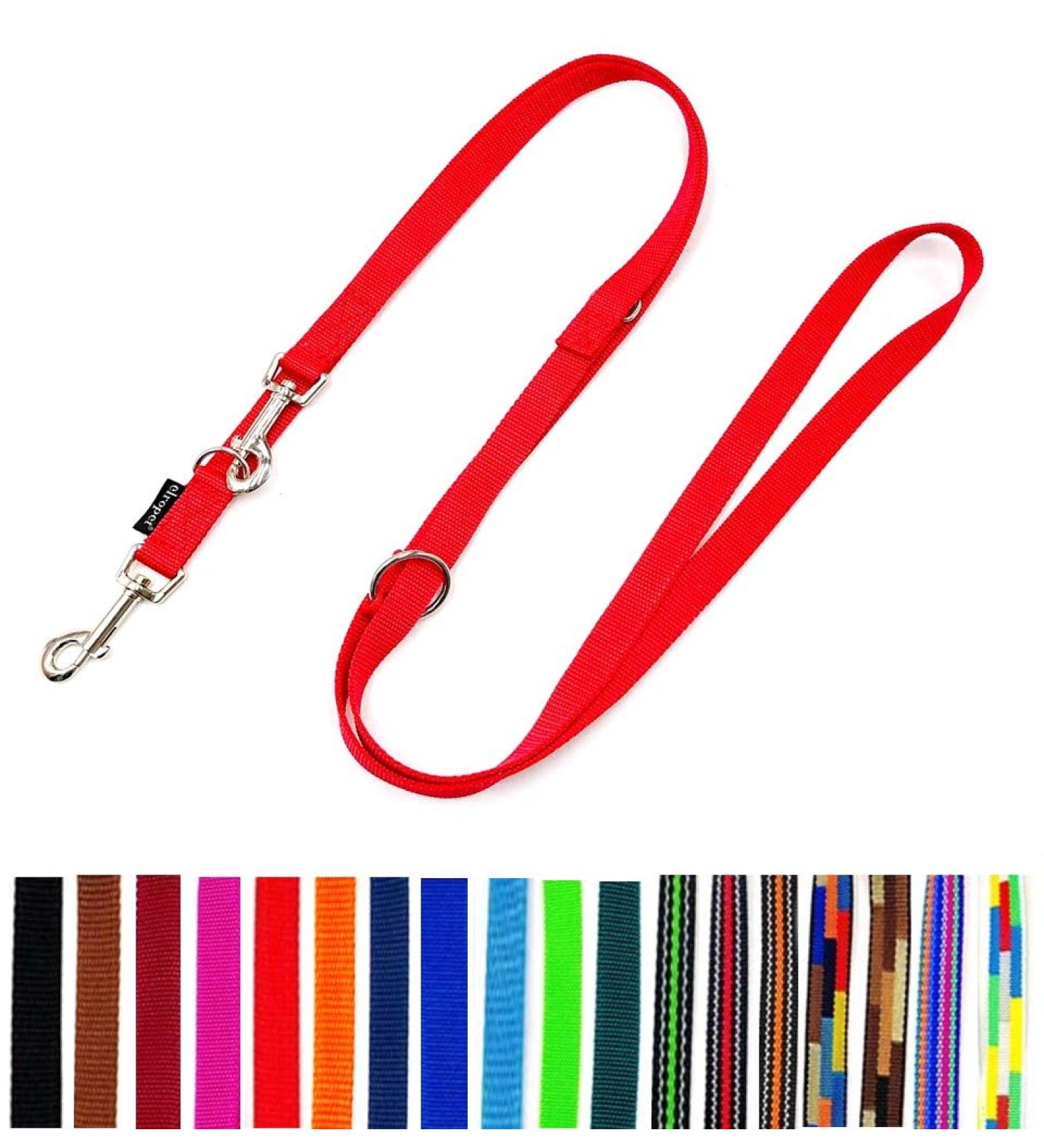 Dog leash double leash adjustable 2m / 2.40m / 2.80m / 3.50m / 5m large dogs 20mm/25mm (Red 20mm 2.80m) Red 20mm 2.80m