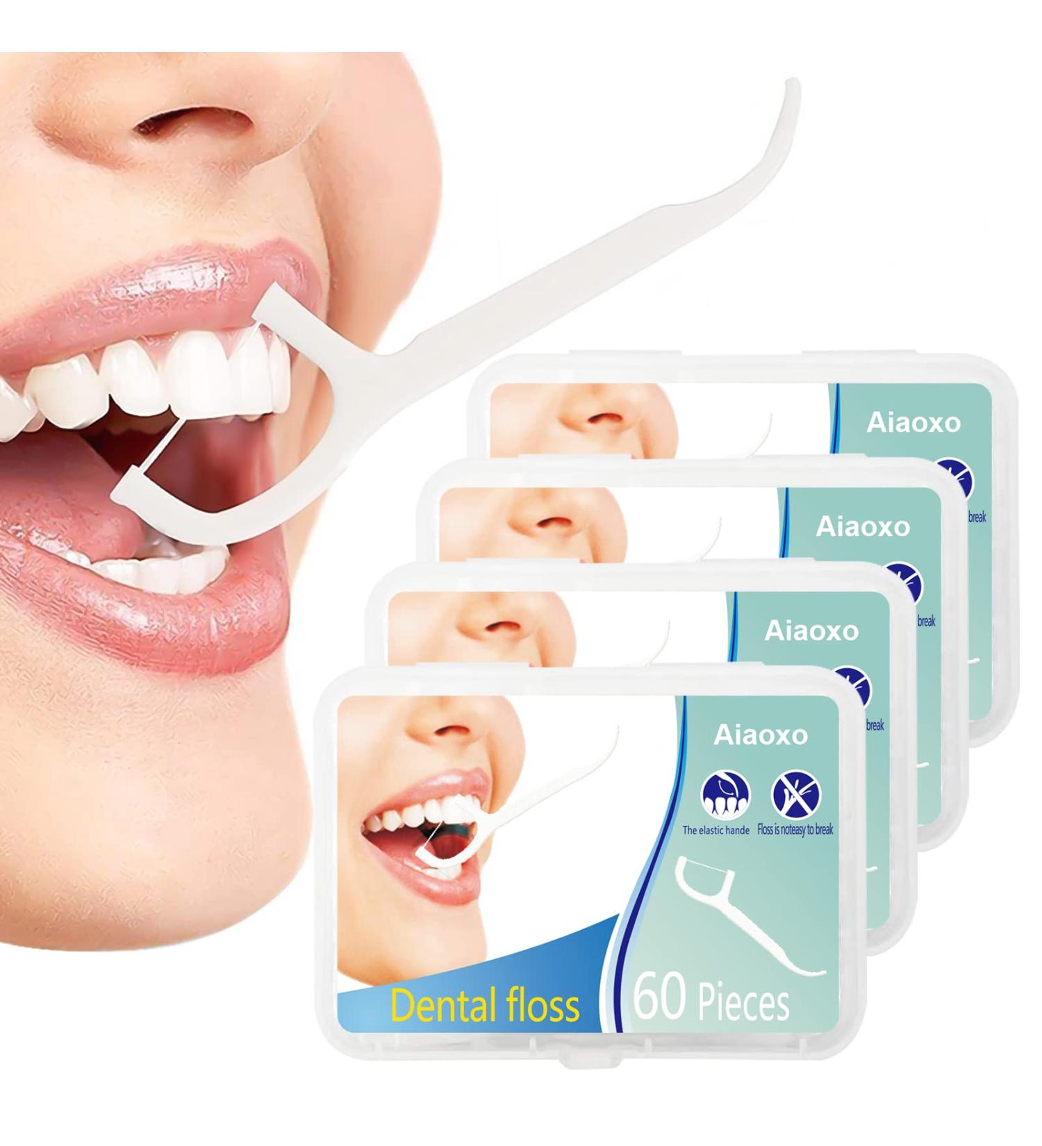 240-Piece Dental Floss Sticks 4-Pack | Hygienic Tooth Silk Cleaners for Families & Travel - Buy Online on GoSupps.com