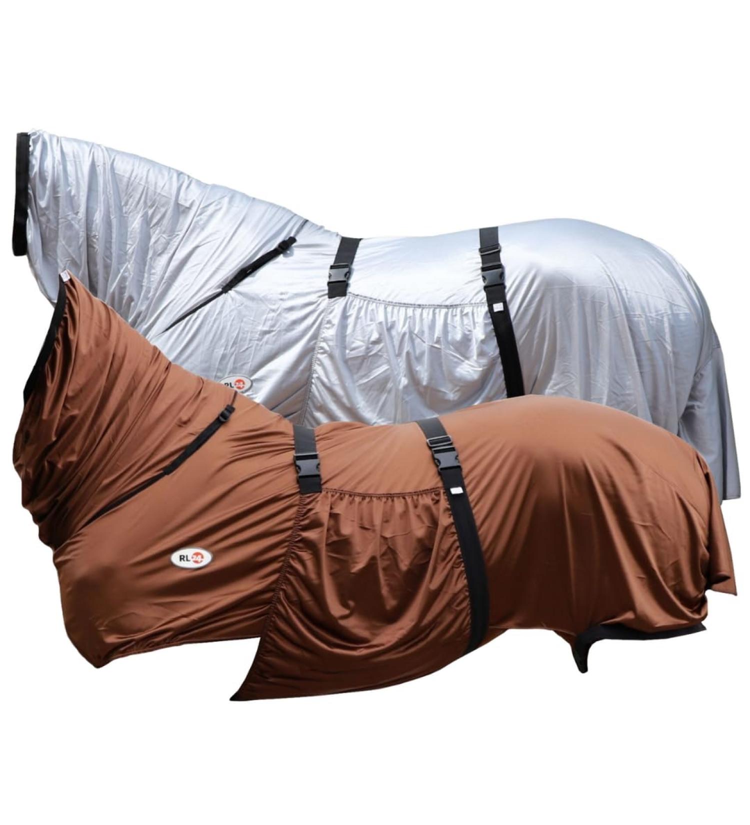 RL24 Eczema Ceiling for Horses - Light Brown 145cm | Insect Protection with Neck & Abdomen Coverage | Fine-Meshed Fabric & Double Front Closure - Buy Online on GoSupps.com