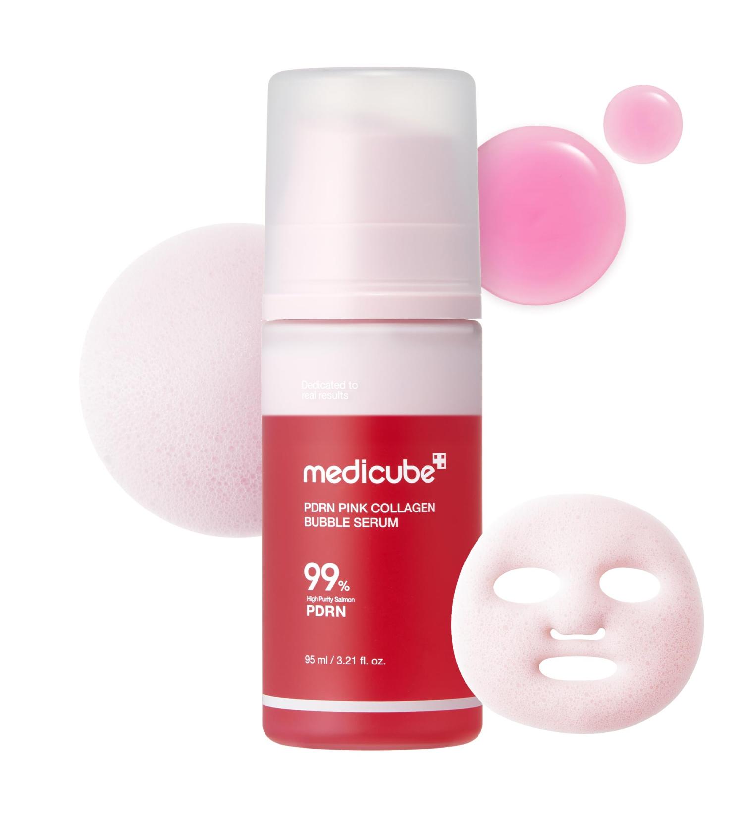 medicube PDRN Pink Collagen Bubble Serum | Bubble-to-Glow Firming Serum with 99% Purity PDRN & Low-Molecular Collagen | Lightweight Fast-Absorbing Bubble Texture for Radiant Plump Skin | 3.21 fl.oz - Buy Online on GoSupps.com