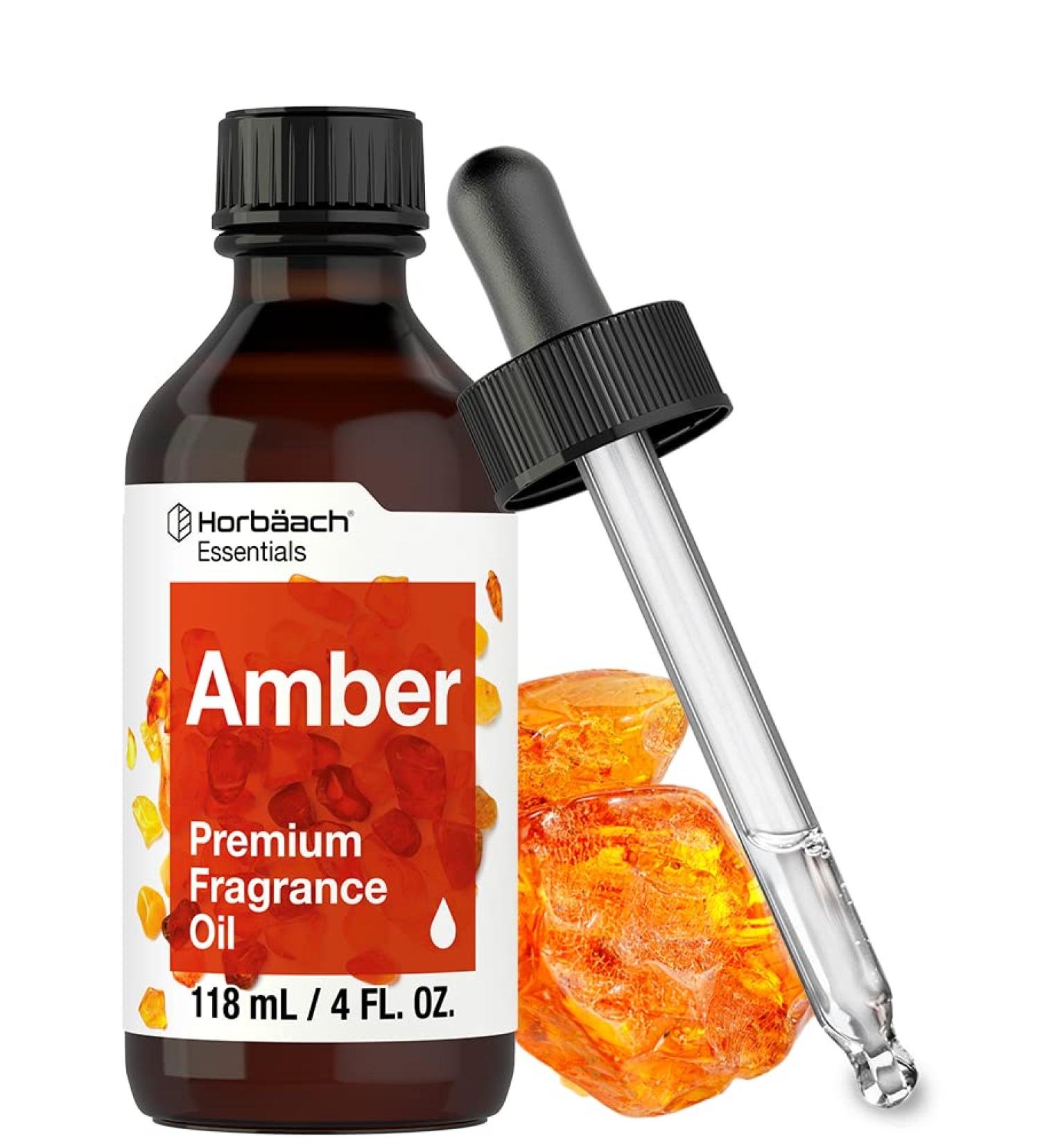 Horbaach Premium Grade Amber Fragrance Oil | 4 Fl Oz (118ml) for Diffusers, Candles, Soap Making & DIY Projects - Buy Online on GoSupps.com