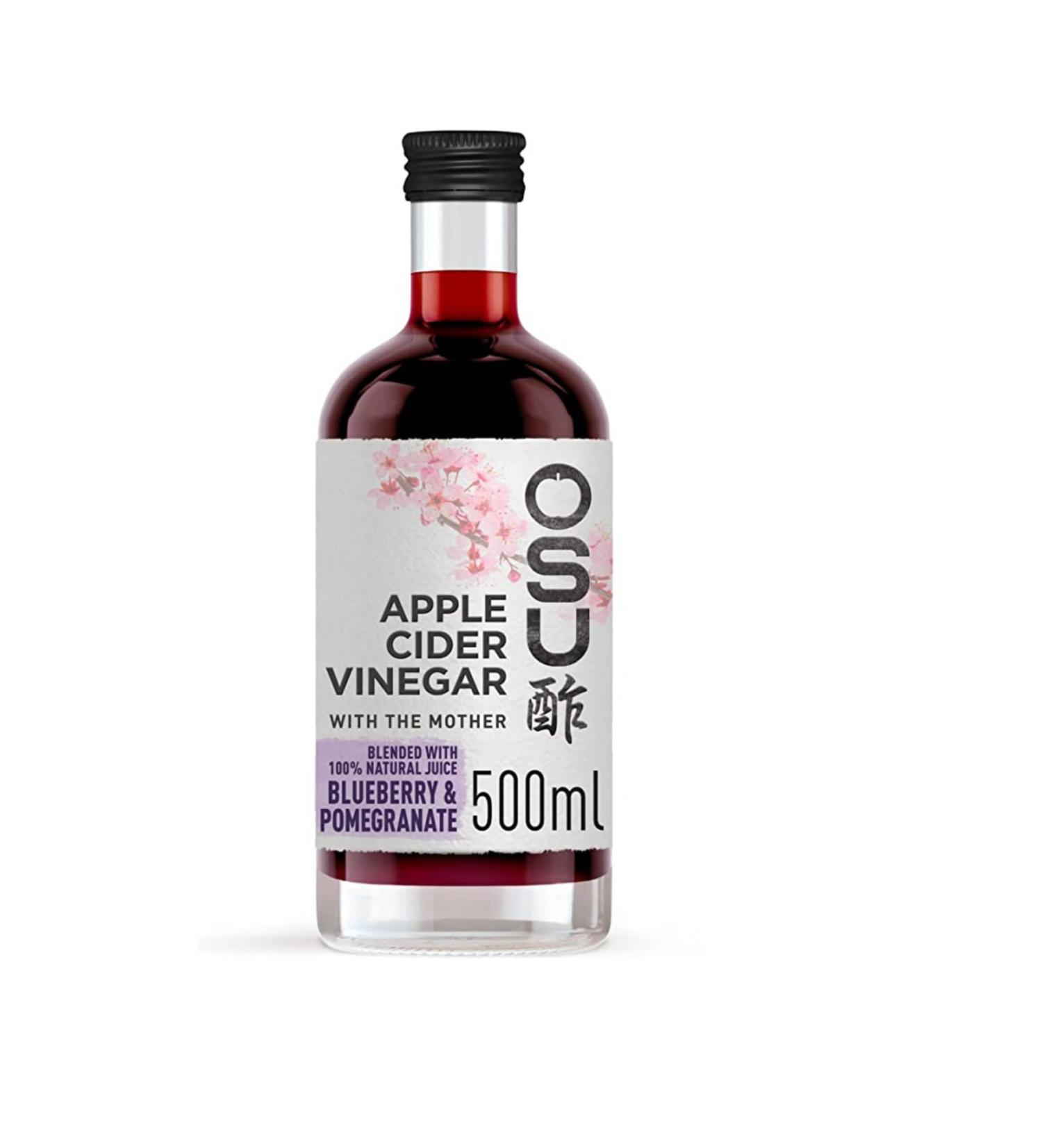 Osu Apple Cider Vinegar with Blueberry Pomegranate 500ml - Vegan & Gluten-Free - Buy Online on GoSupps.com