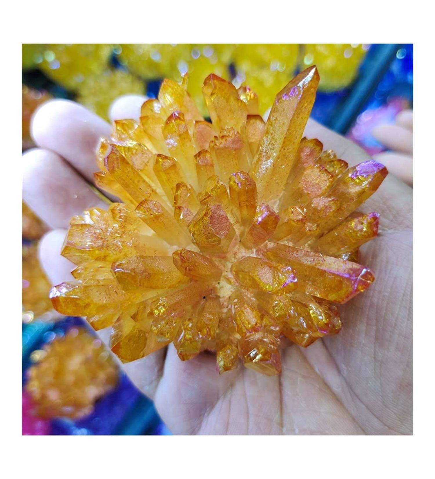 Natural Crystal Electroplate Cluster Stone RawCrystals Rock Specimen Home Decor Gifts Crystal Cluster - Buy Online on GoSupps.com