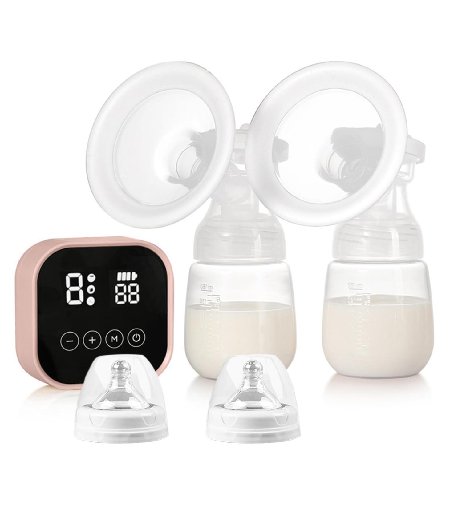 Bizcasa Electric Breast Milk Pump | 4 Modes 9 Suction Levels LED Display BPA-Free Rechargeable Quiet & Strong Suction (Pink) - Buy Online on GoSupps.com