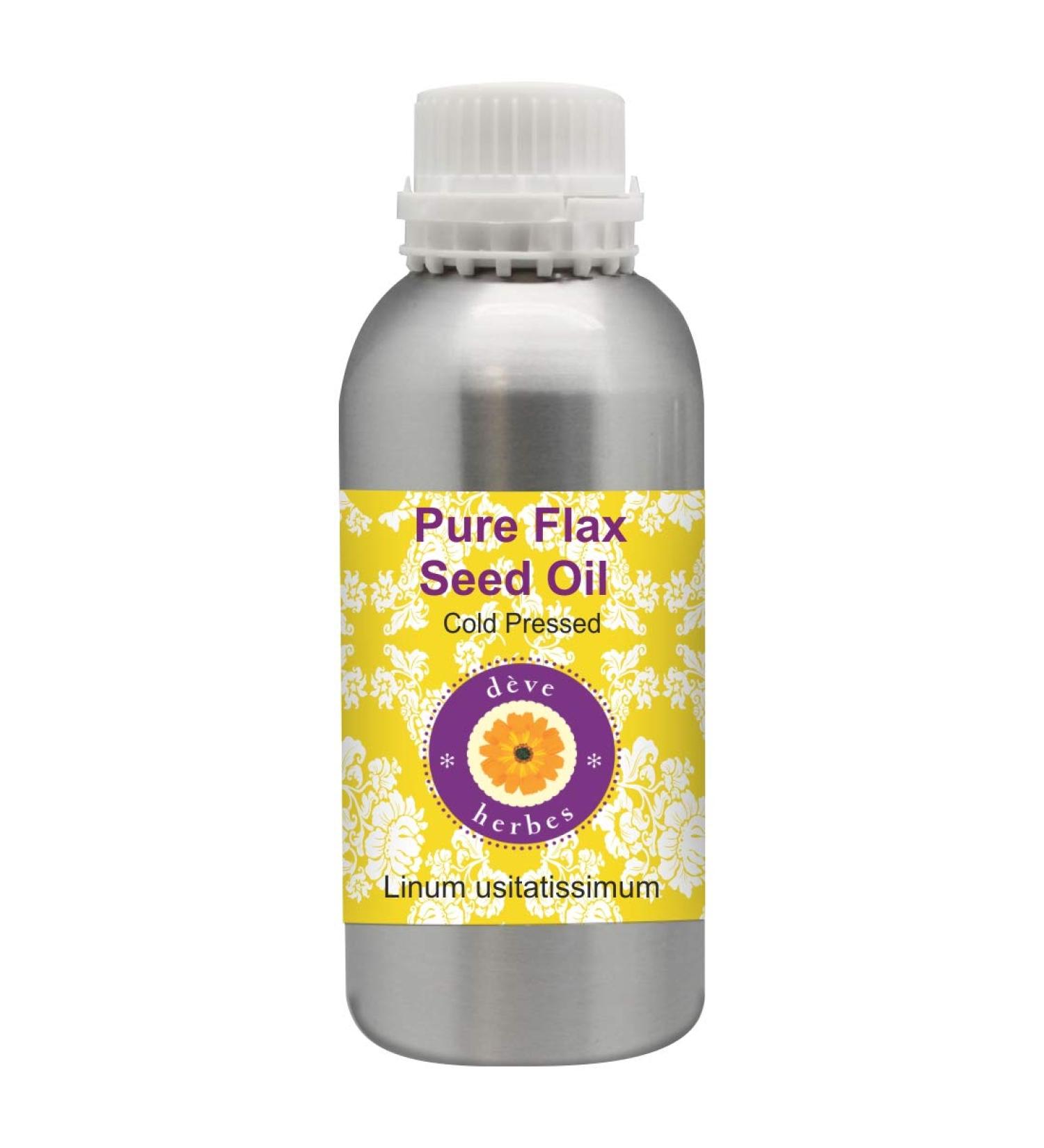  Deve Herbes Deve Herbs Pure Linseed Oil (Linum usitatissimum) 100% Natural Therapeutic Grade Cold Pressed for Personal Care 1250 ml - Buy Online on GoSupps.com