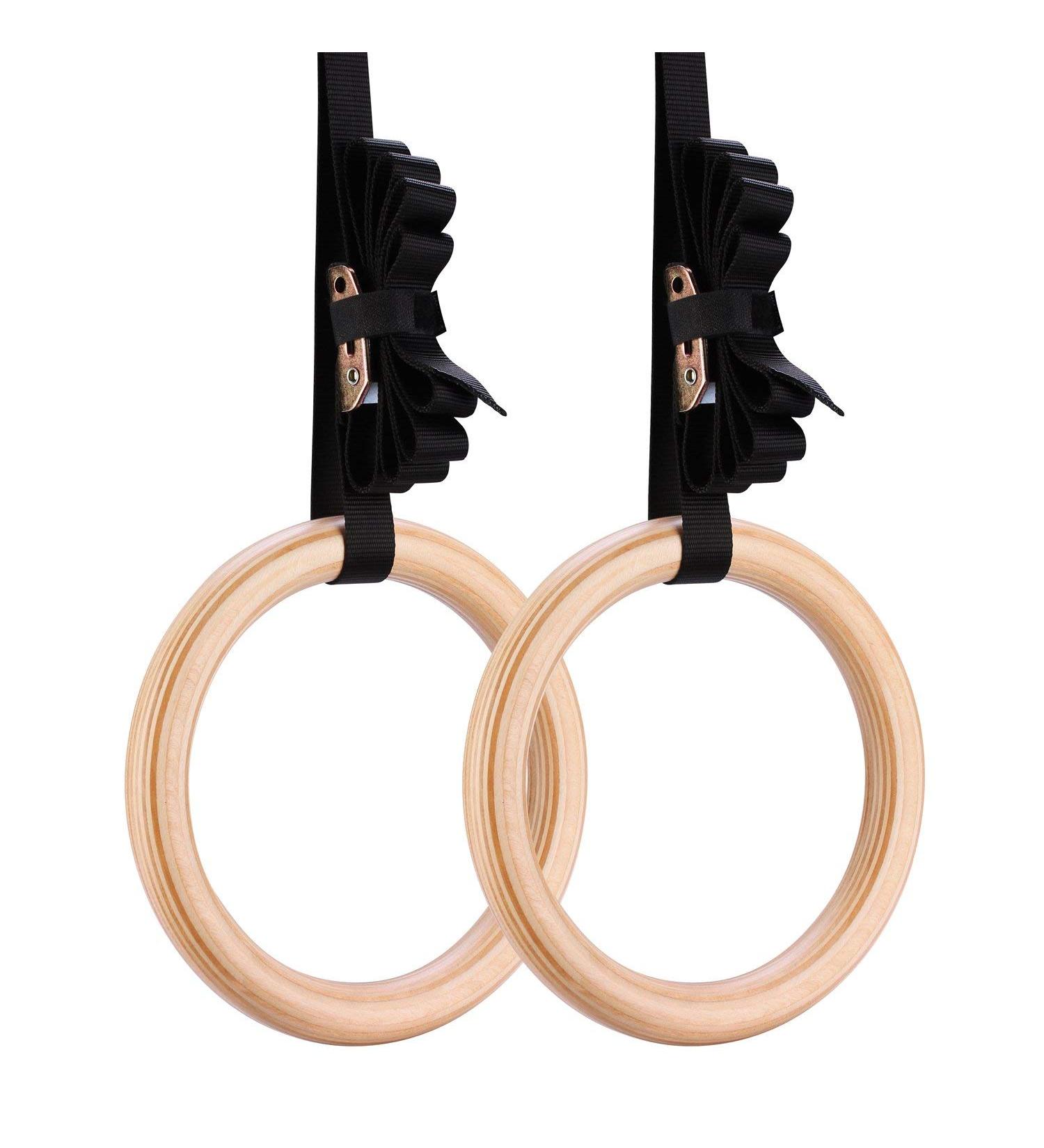 Yimidear Wood Olympic Rings Gymnastic Rings for Strength Training - 2.8 cm - Buy Online on GoSupps.com