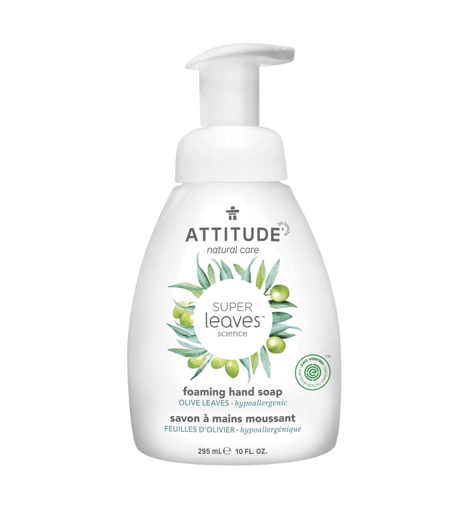 ATTITUDE Foaming Hand Soap - Vegan & Cruelty-Free, Plant-Based with Olive Leaves - 10 Fl Oz - Buy Online on GoSupps.com