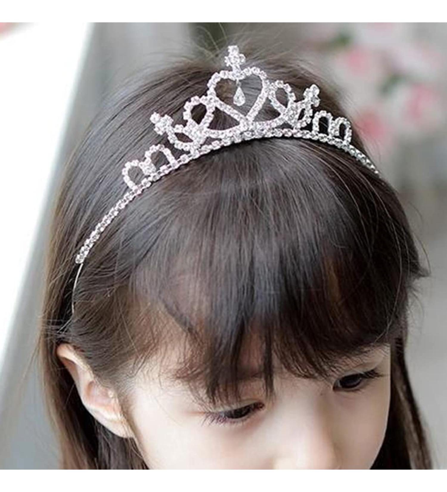 Gortin Girls Crystal Tiara Crown - Princess Crown for Birthday & Wedding Headpieces (Type 1) - Buy Online on GoSupps.com