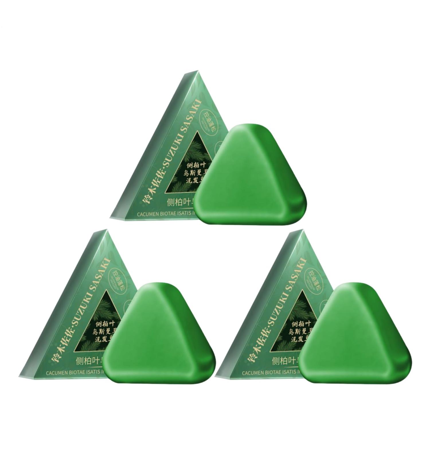  G n rique Solid Shampoo Soap 3 Pieces Triangle Purifying Shampoo for Women Gentle Bar Control Green Oil Daily Care Scalp Types Hair Types Home Travel Bathroom - Buy Online on GoSupps.com