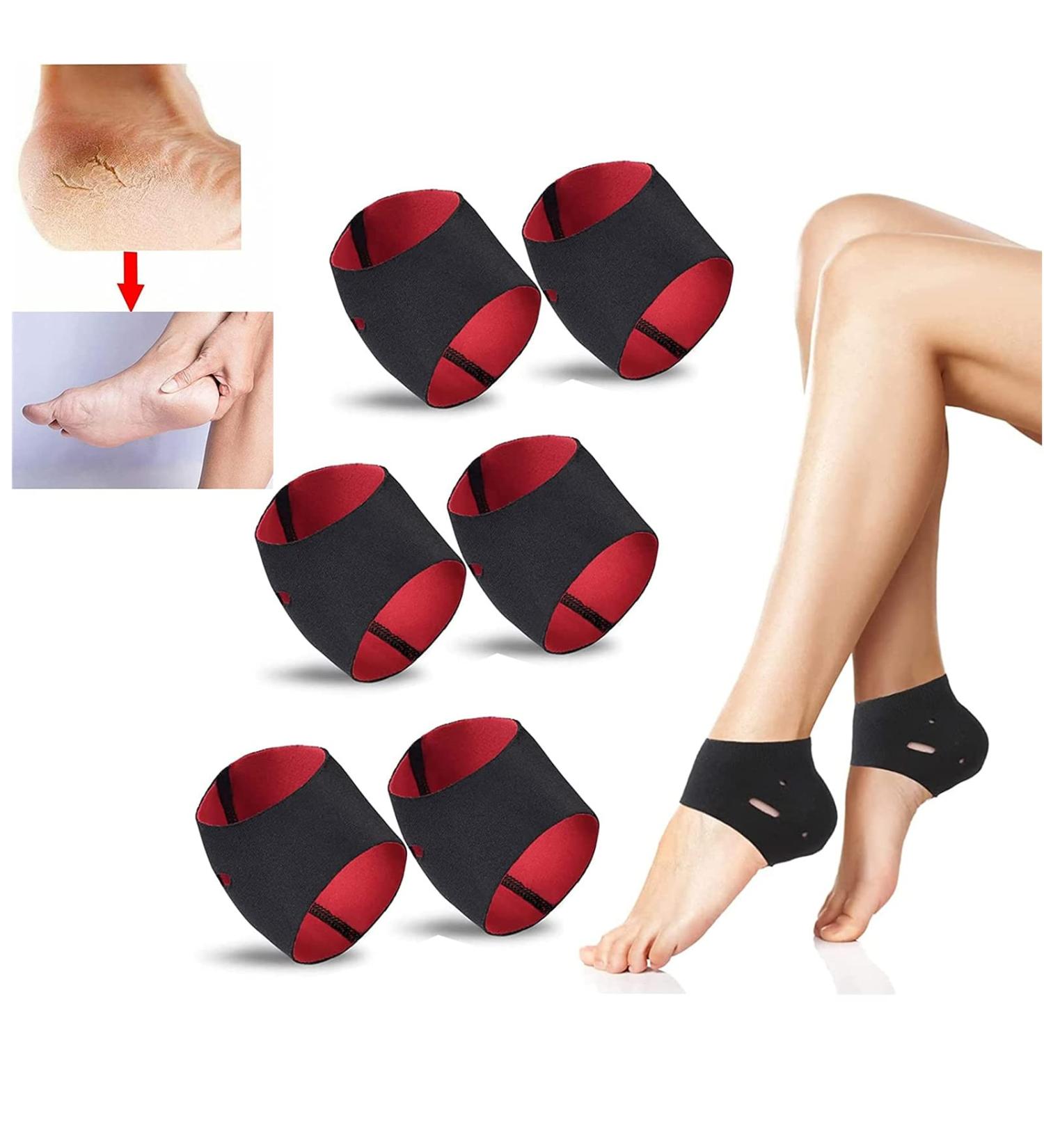 Buy 3 Pairs of Unisex Moisturizing Heel Socks | Spa Socks for Dry Cracked Feet Care | Breathable Heel Cushions for Soft Skin - Buy Online on GoSupps.com