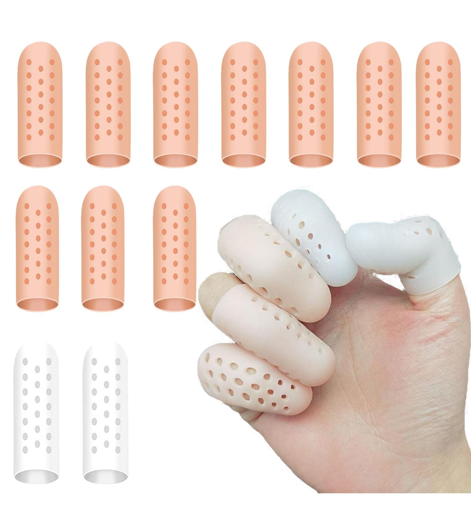 Neodtx Finger Protection Silicone - 12pcs Fingertip & Thumb Guards for Cracks Pain Arthritis Relief - Buy Online on GoSupps.com