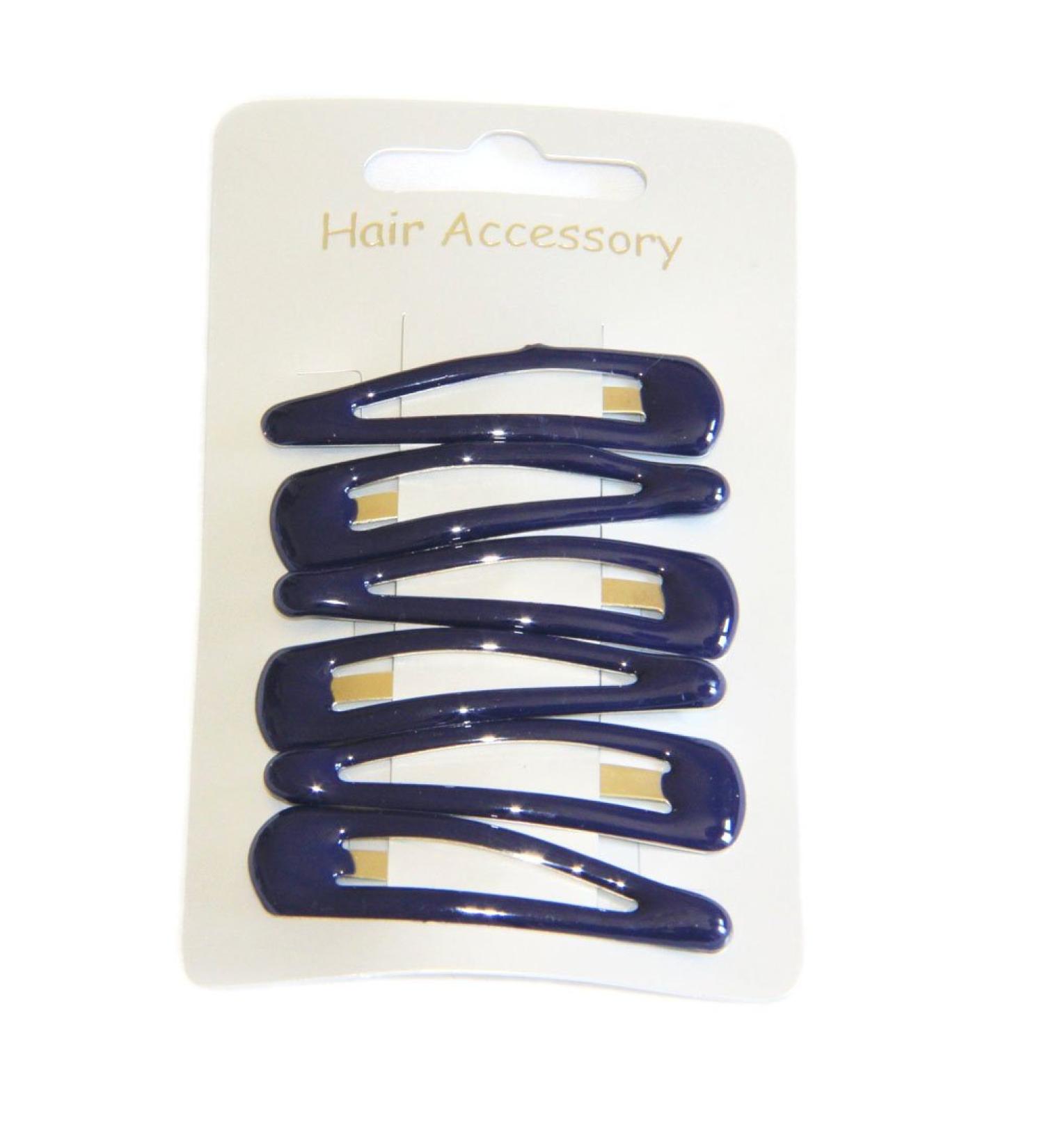 Hair clips school colours 5 cm navy blue