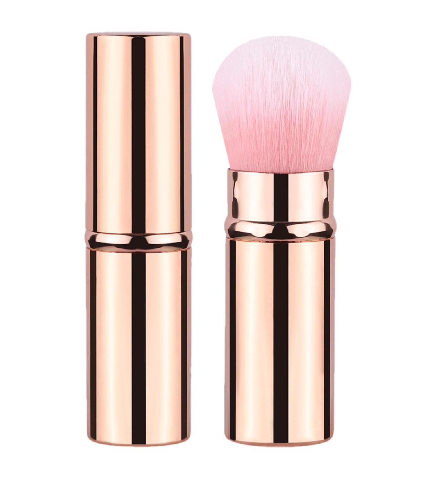 Retractable Makeup Brush - Travel Kabukis Powder Foundation Brush - Ultra Soft & Fine Bristles Face Blusher Brush With | For Bronzer Buffing Highlighter Flawlesss Powder Cosmetics Gold - Buy Online on GoSupps.com