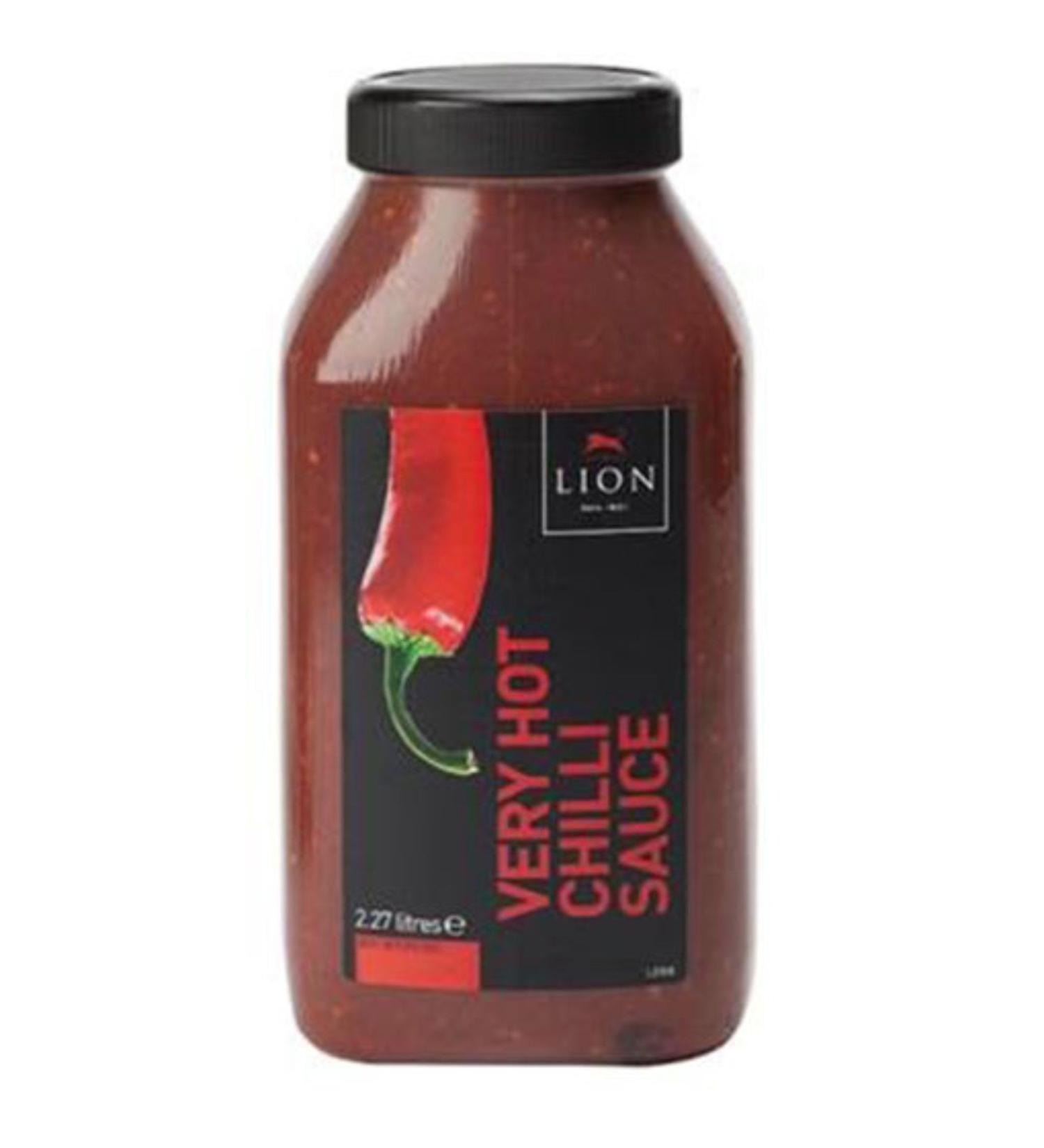 Very Hot Chilli Sauce 2.27L .packs a kick Great to give a fiery kick to burgers and kebabs and also works very well in Chilli Con Carnes.
