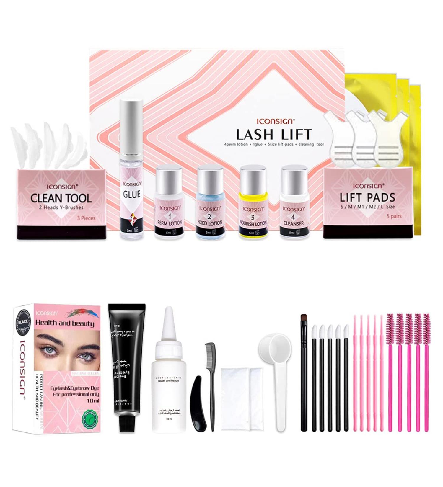 Lash Lift and Perm Kit with Black Eyelash & Eyebrow Set - Professional 3-in-1 Solution for Quick Lifting, Voluminous Coloring, Salon Grade Results at Home - Buy Online on GoSupps.com