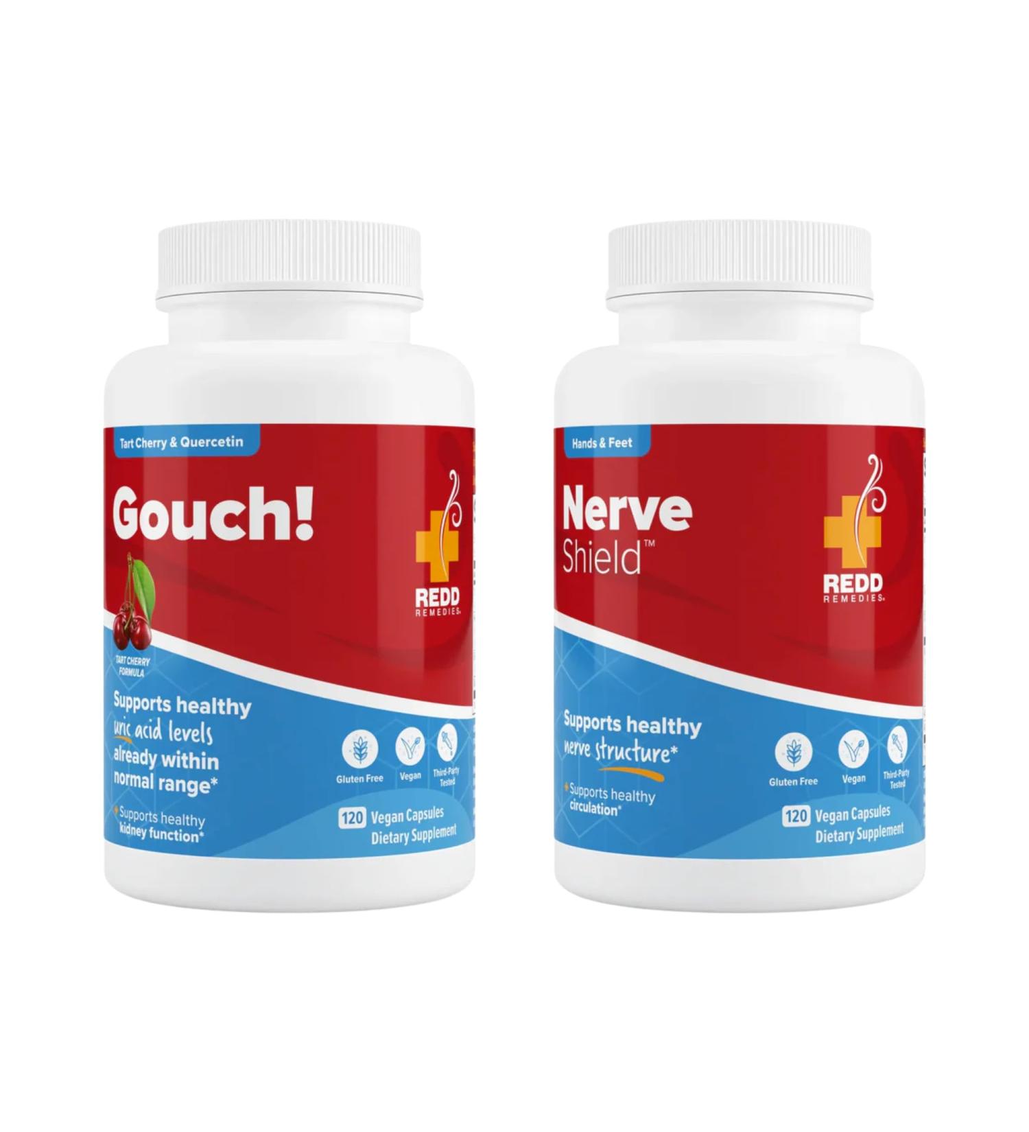 Redd Remedies Gouch! 120 Capsules and Nerve Shield 120 Capsules - Buy Online on GoSupps.com