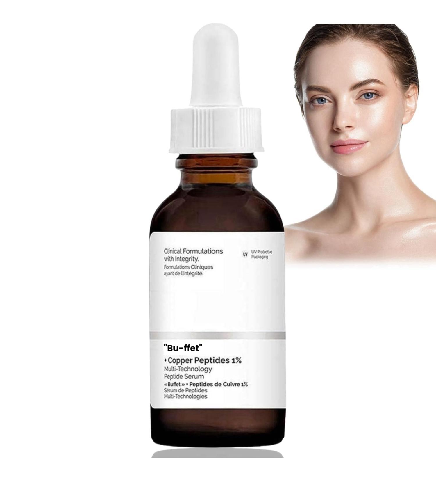 30ml "Bu-ffet"+Copper Peptides 1% Hyaluronic Acid Serum for Face Anti Aging Serum for Face Youth Activating Serum Anti Wrinkles Serum Face Oil Anti-Ageing Face Serum for Women Improves Fine and Acne - Buy Online on GoSupps.com