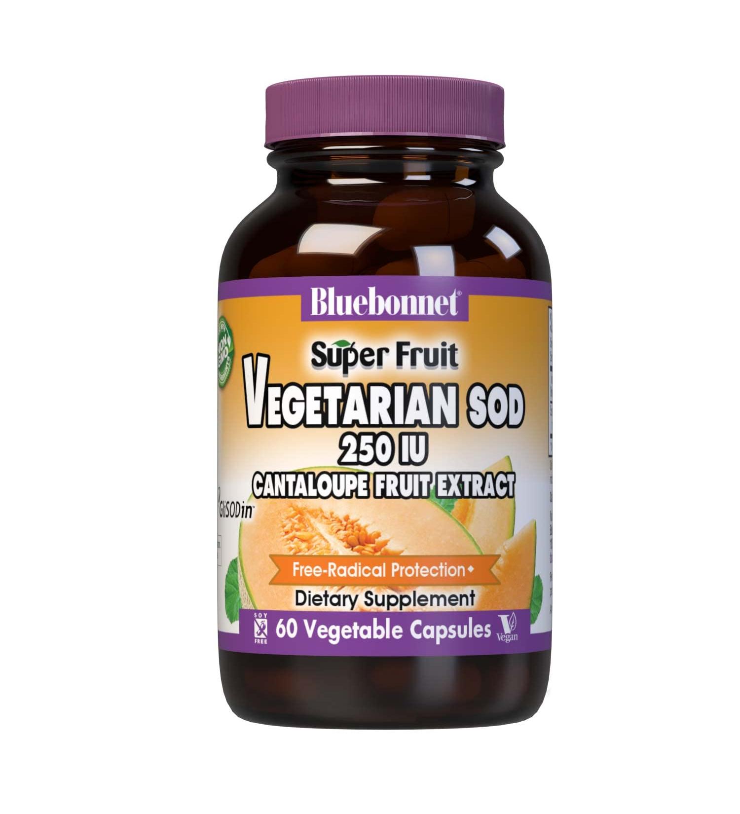 Bluebonnet Nutrition Super Fruit Vegetarian SOD Cantaloupe Fruit Extract 250 IU 60 Vegetable Capsules