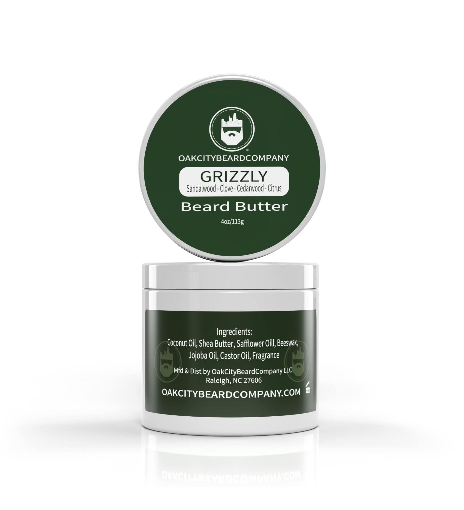Shop Oak City Beard Company Grizzly Beard Butter - 4oz Sandalwood Clove Cedarwood & Citrus Conditioner - Buy Online on GoSupps.com