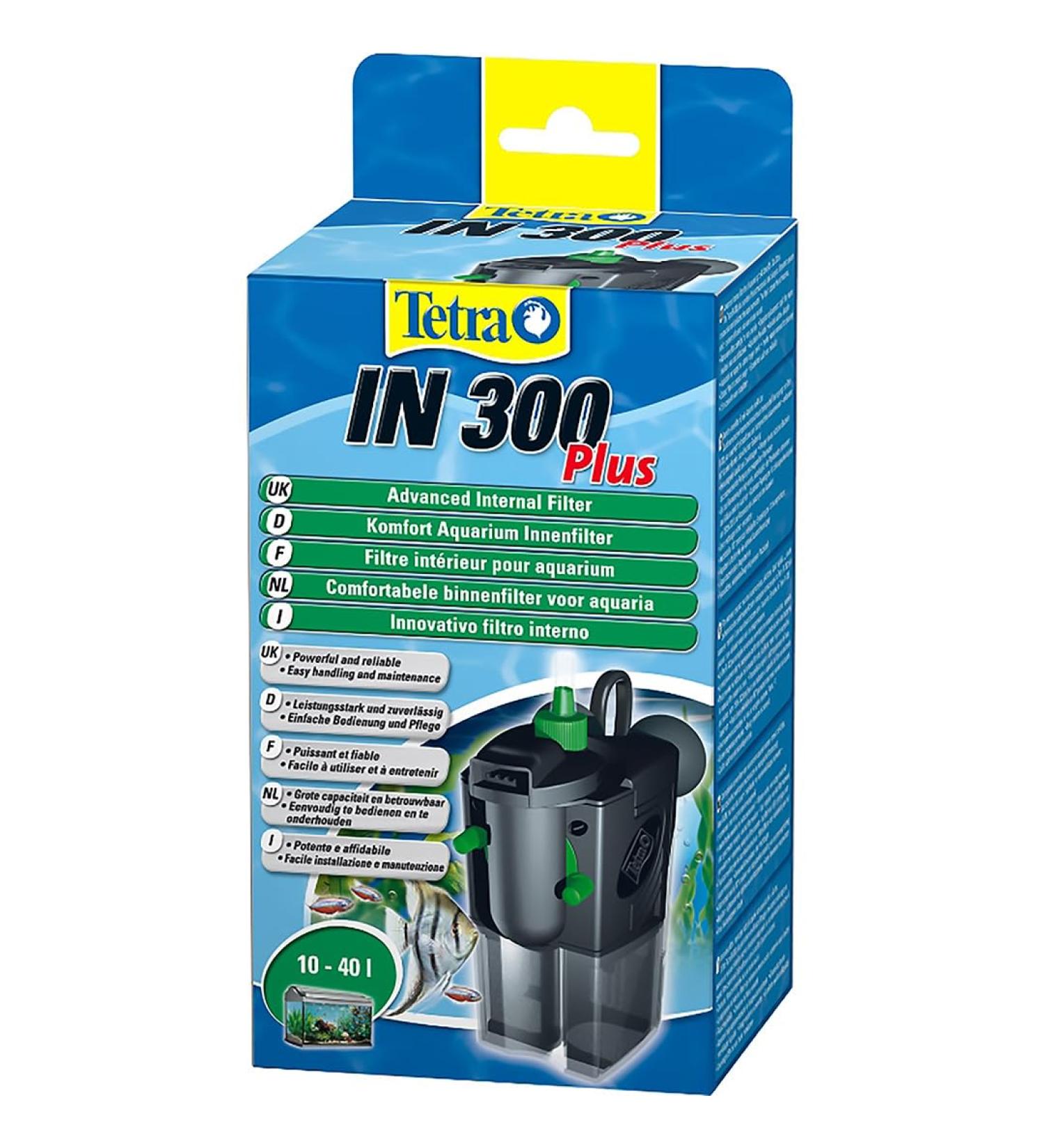 Tetra in 300 plus aquarium internal filter - filter for clear and healthy water mechanical biological and chemical filtering suitable for aquariums with 10 - 40 liters