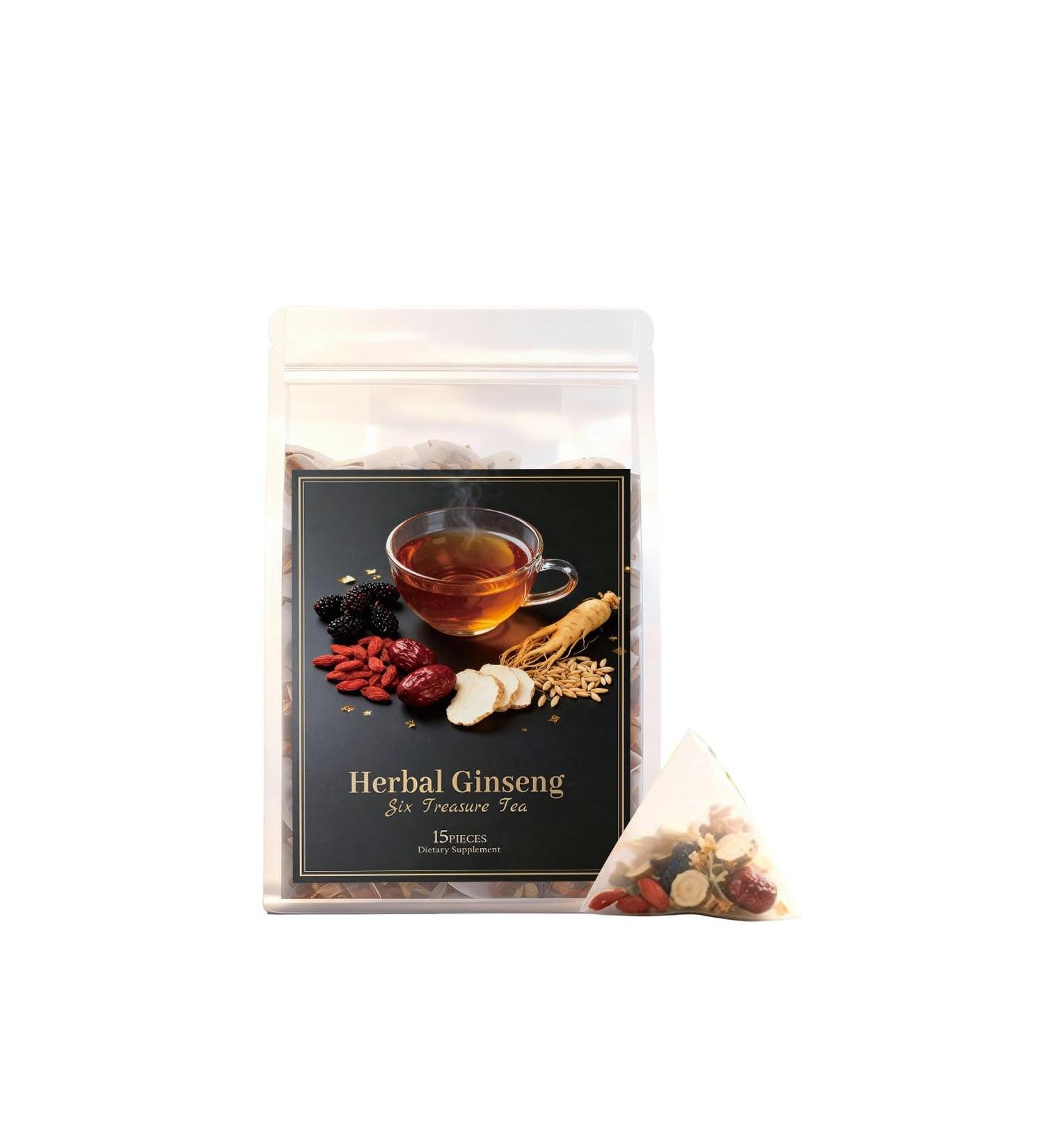 rabuu Herbal Health SixTreasure Tea Natural Vitality Boosting Tea Bags For Energy And Nutrition - Buy Online on GoSupps.com