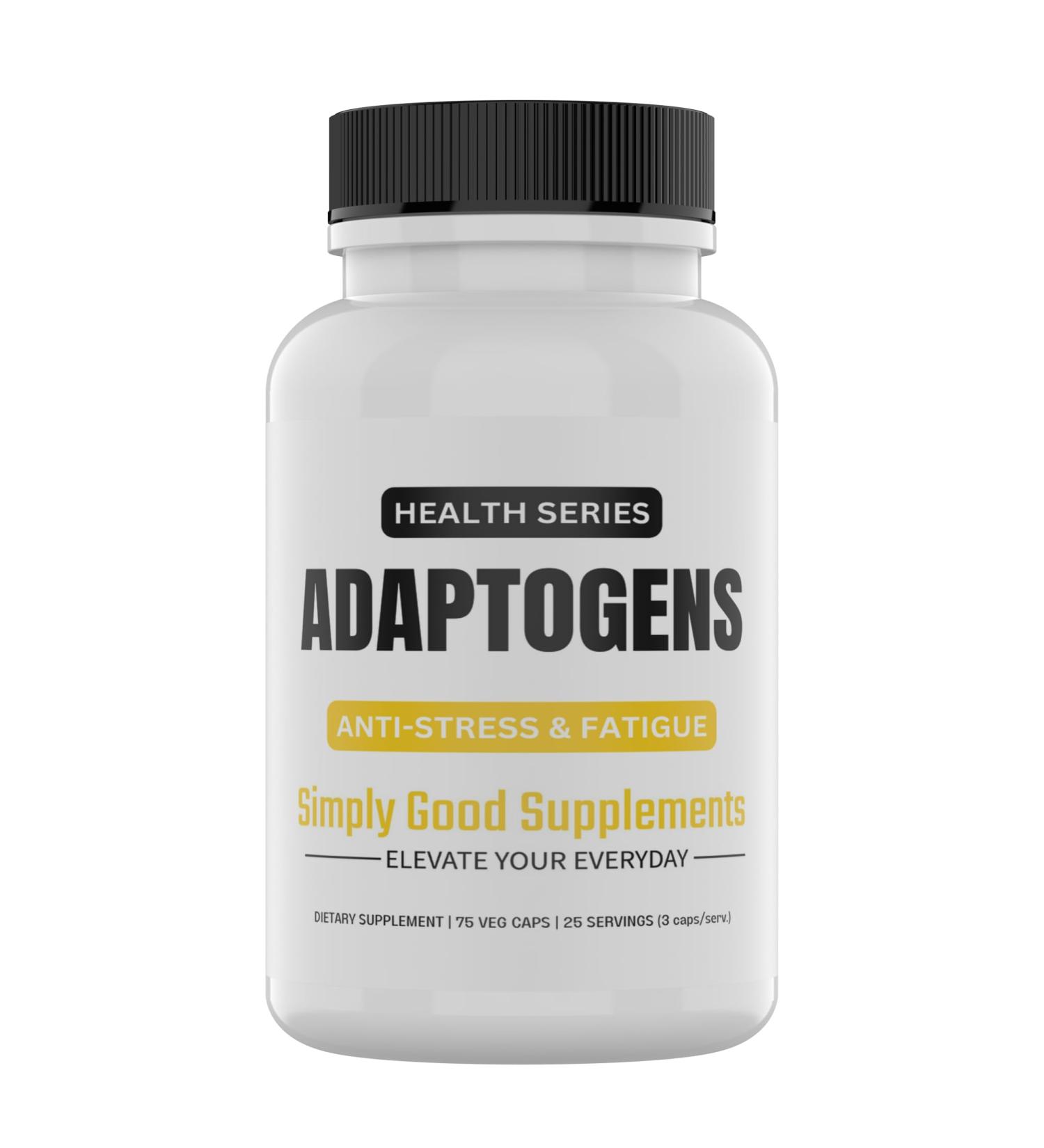 Simply Good Supplements Adaptogens Supplement Blend of Ashwagandha, Rhodiola, Cordyceps, Reishi & Lion s Mane (500mg) Stress Support & Focus 75 Veggie Capsules - Buy Online on GoSupps.com