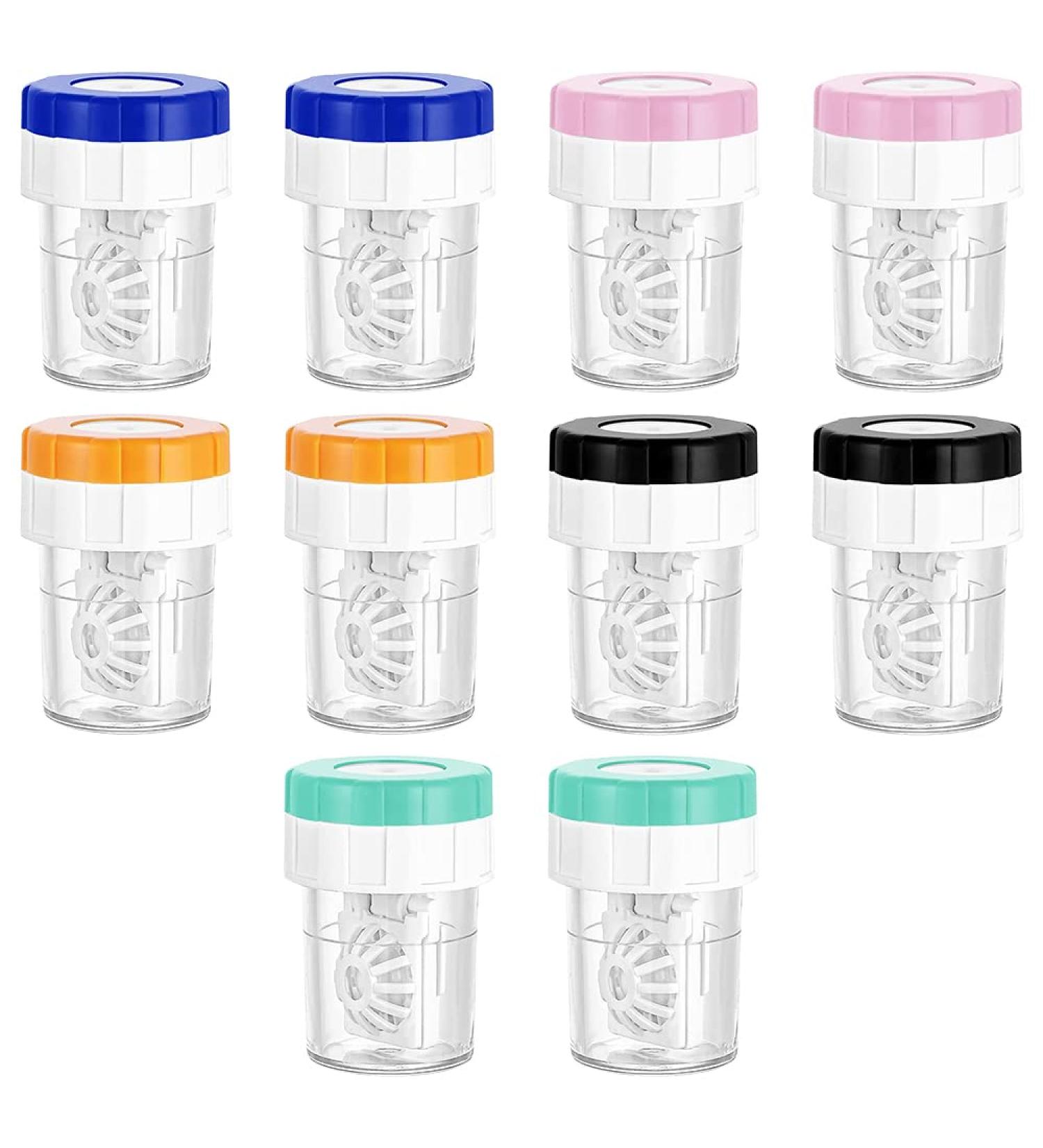 Gobesty 10-Piece Contact Lens Container Set | Soaking Cases & Manual Cleaner | Ideal Contact Lens Storage for Daily Use - Buy Online on GoSupps.com