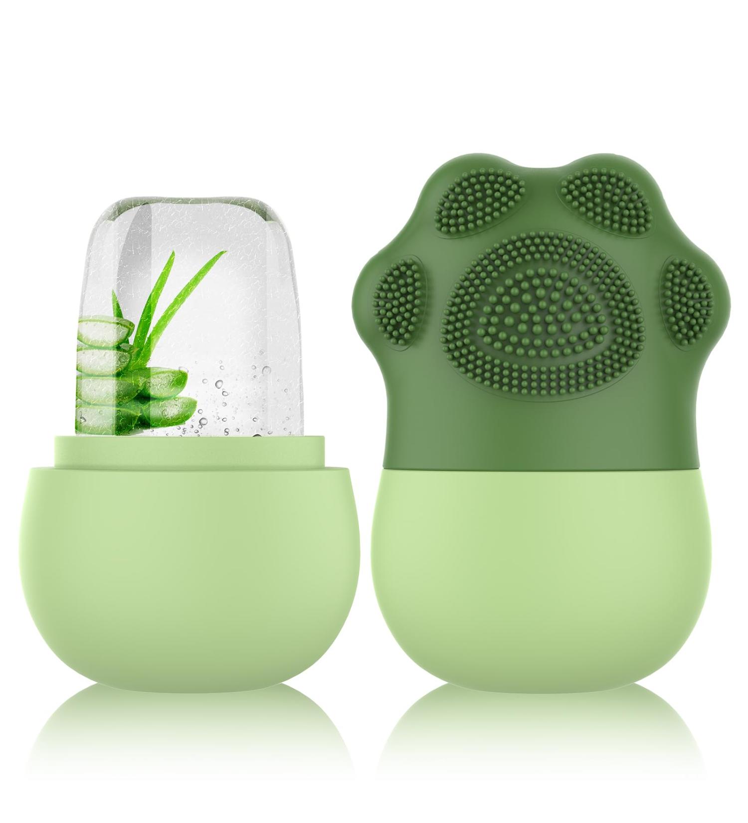 Geeric Ice Roller & Silicone Ice Cream Facial Brush | Anti-Aging Face Massage & Dark Circle Reduction | Folding Cat Paws Design - Buy Online on GoSupps.com