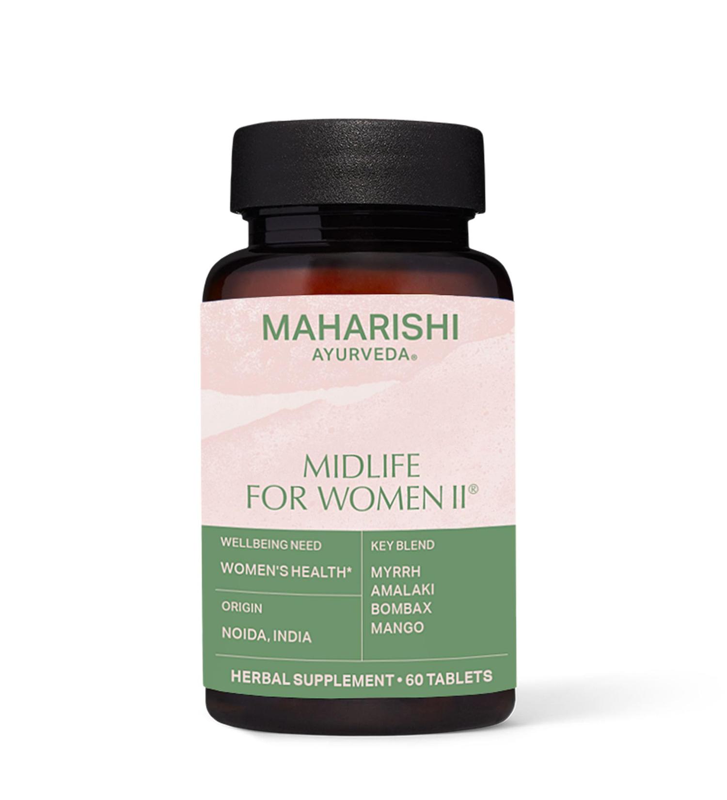 Maharishi Ayurveda Midlife for Women II | Natural Herbal Menopause Formula with Amla | Balances Reproductive System & Emotions | Supports Circulation - Buy Online on GoSupps.com