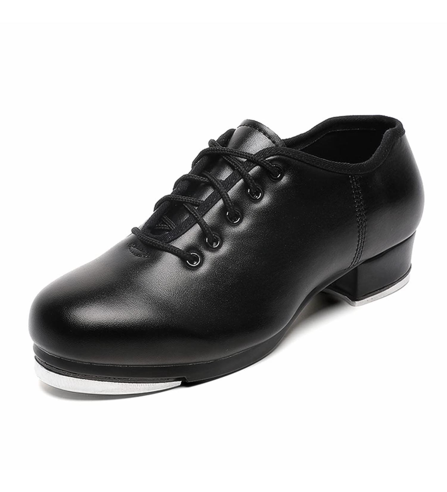 Mens Black Leather Lace Up Tap Dance Shoes - Size 11 - Buy Online on GoSupps.com