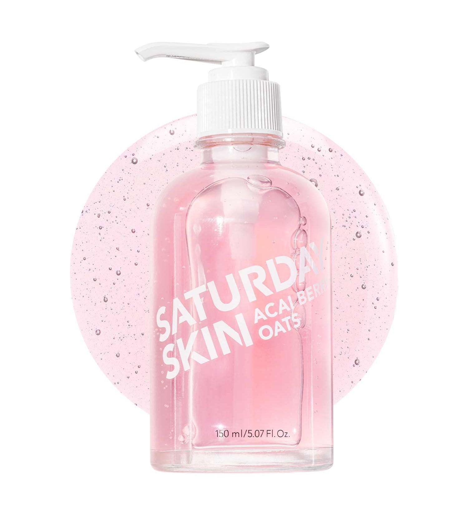 Saturday Skin Hydrating Gentle Facial Gel Cleanser | Antioxidant Makeup Remover for Sensitive Skin | Korean CICA Acai Berry & Oats  - Buy Online on GoSupps.com